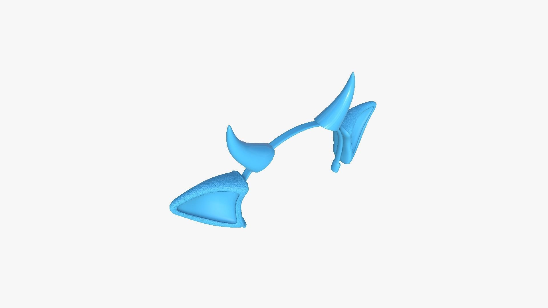 Furry Ears Tiara J09 Full Black - Headband Character Design Low-poly 3D model_11