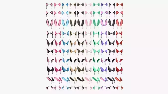 100 Furry Ears Super Collection - Headband Character Design 