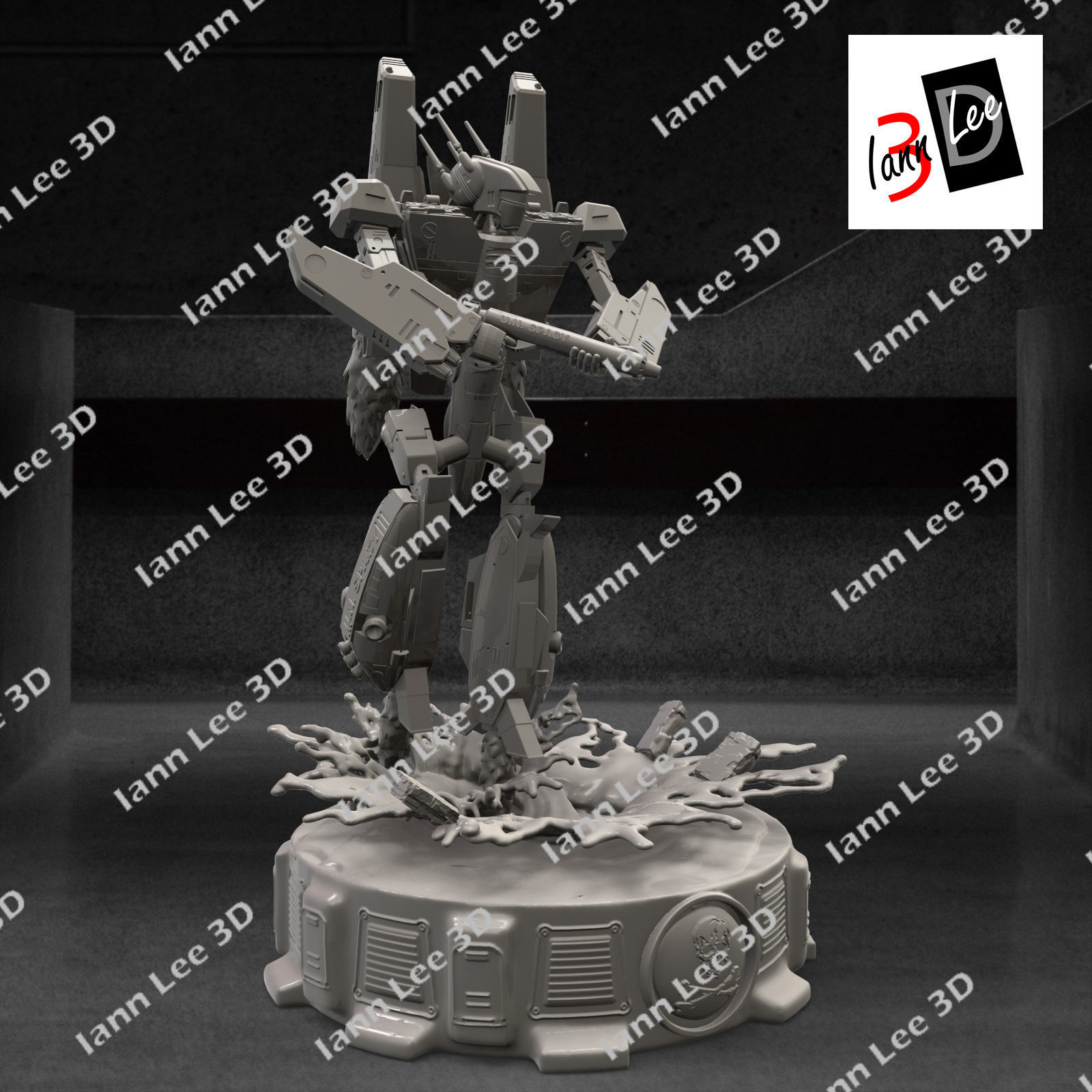 Robotech VF-1S Skull Leader serie anime 3D print model_5