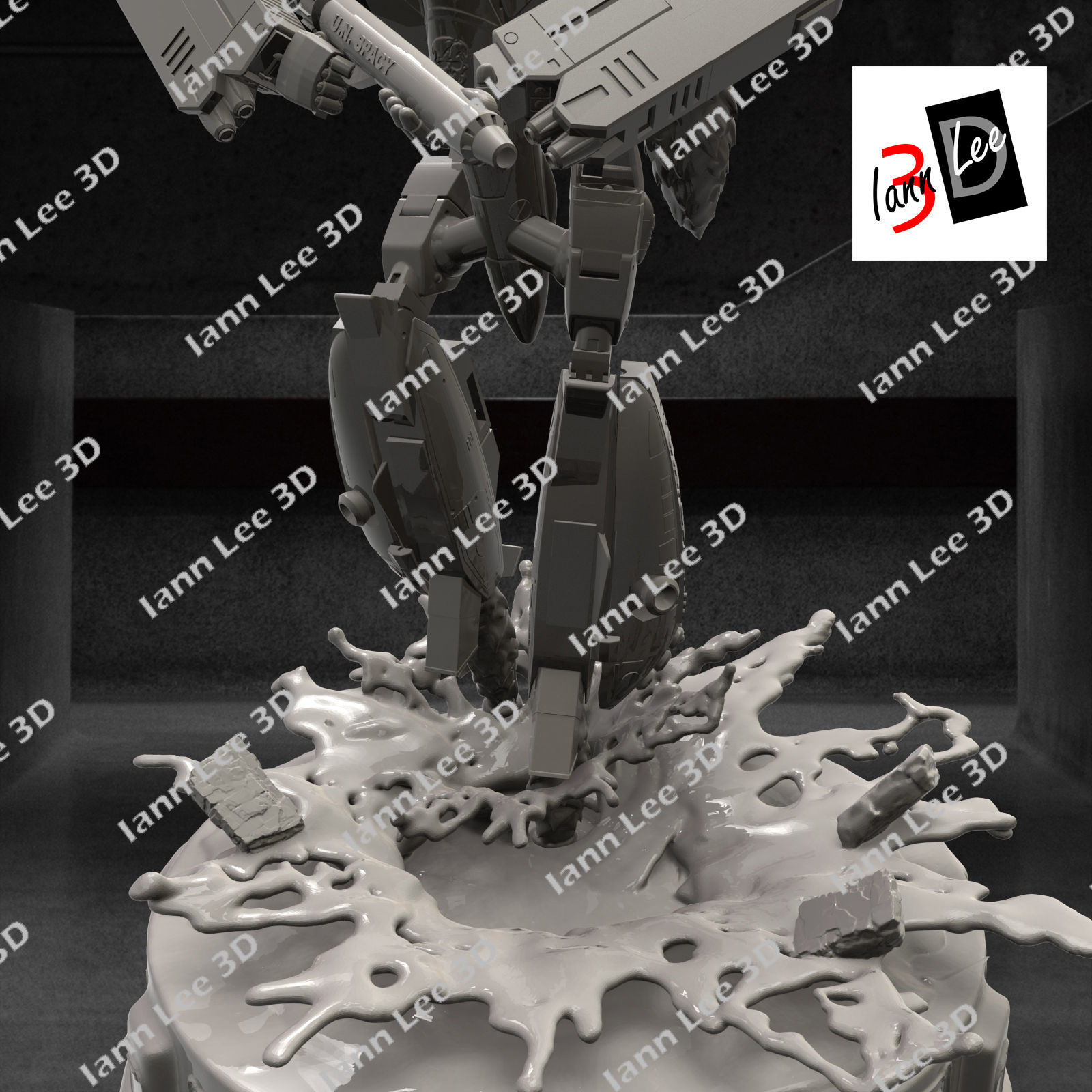 Robotech VF-1S Skull Leader serie anime 3D print model_9
