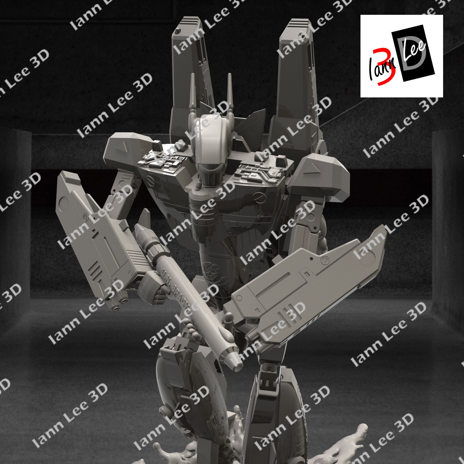 Robotech VF-1S Skull Leader serie anime 3D print model_8