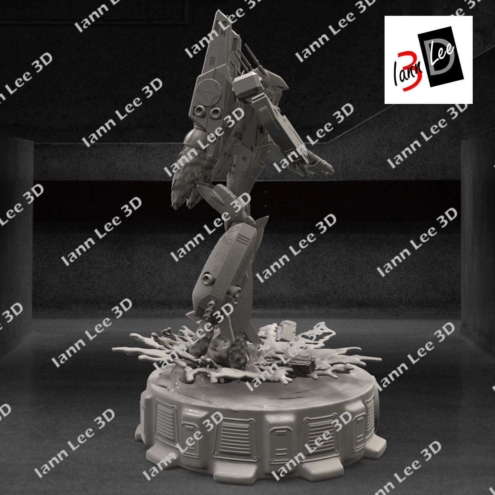 Robotech VF-1S Skull Leader serie anime 3D print model_4