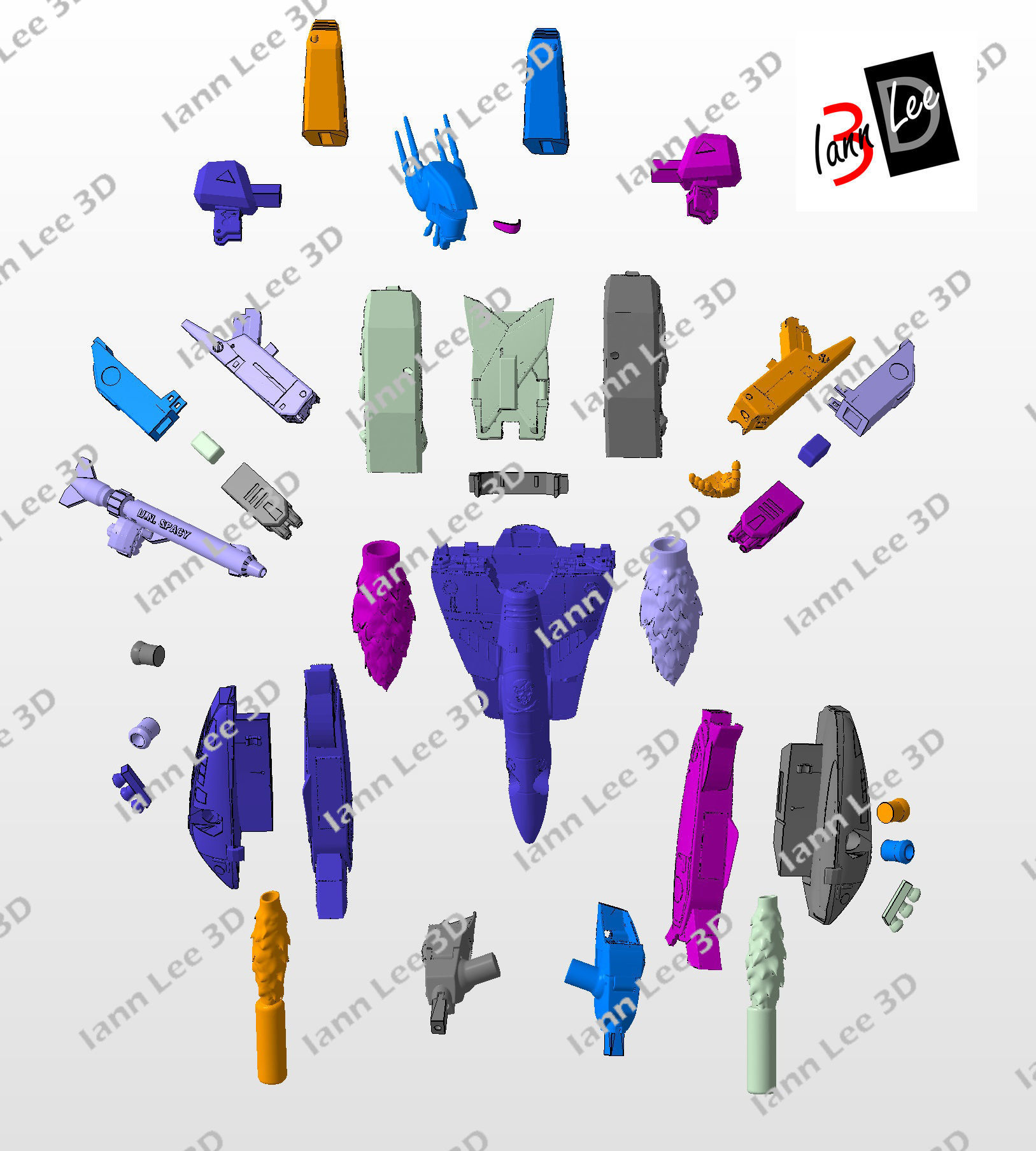 Robotech VF-1S Skull Leader serie anime 3D print model_7