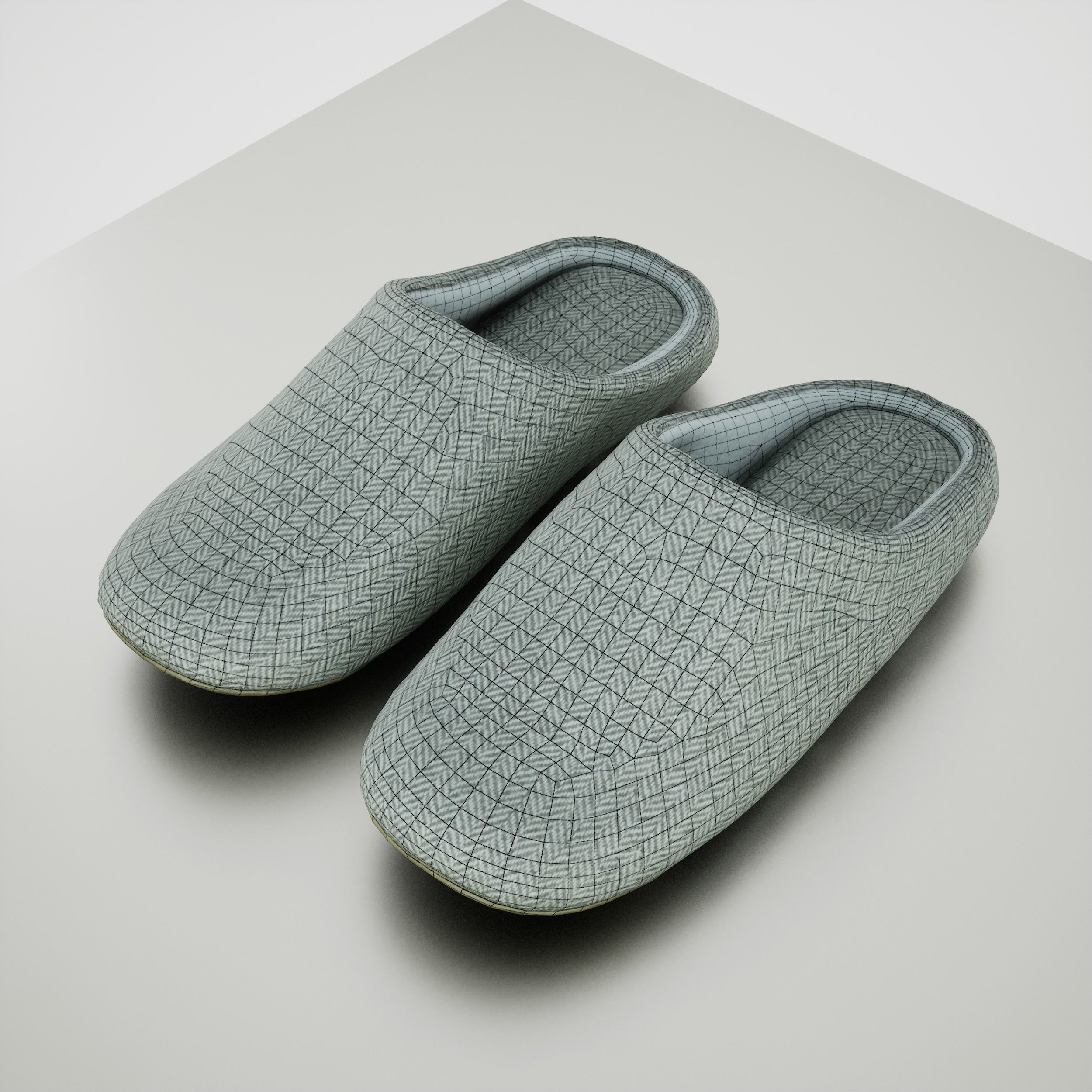 Game-Ready House Shoes Low-poly 3D model_5
