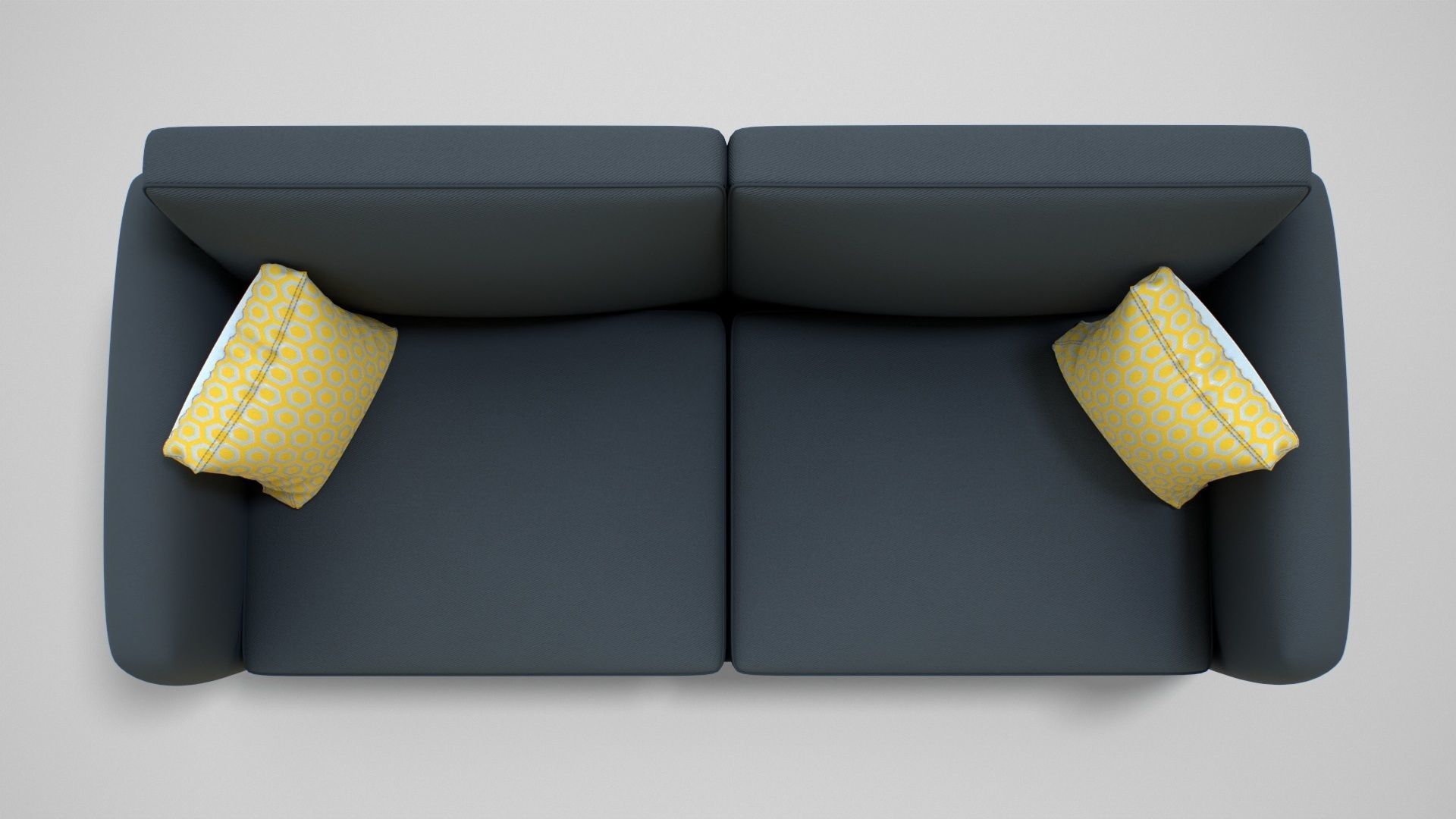Couch with Pillow Low-poly 3D model_11