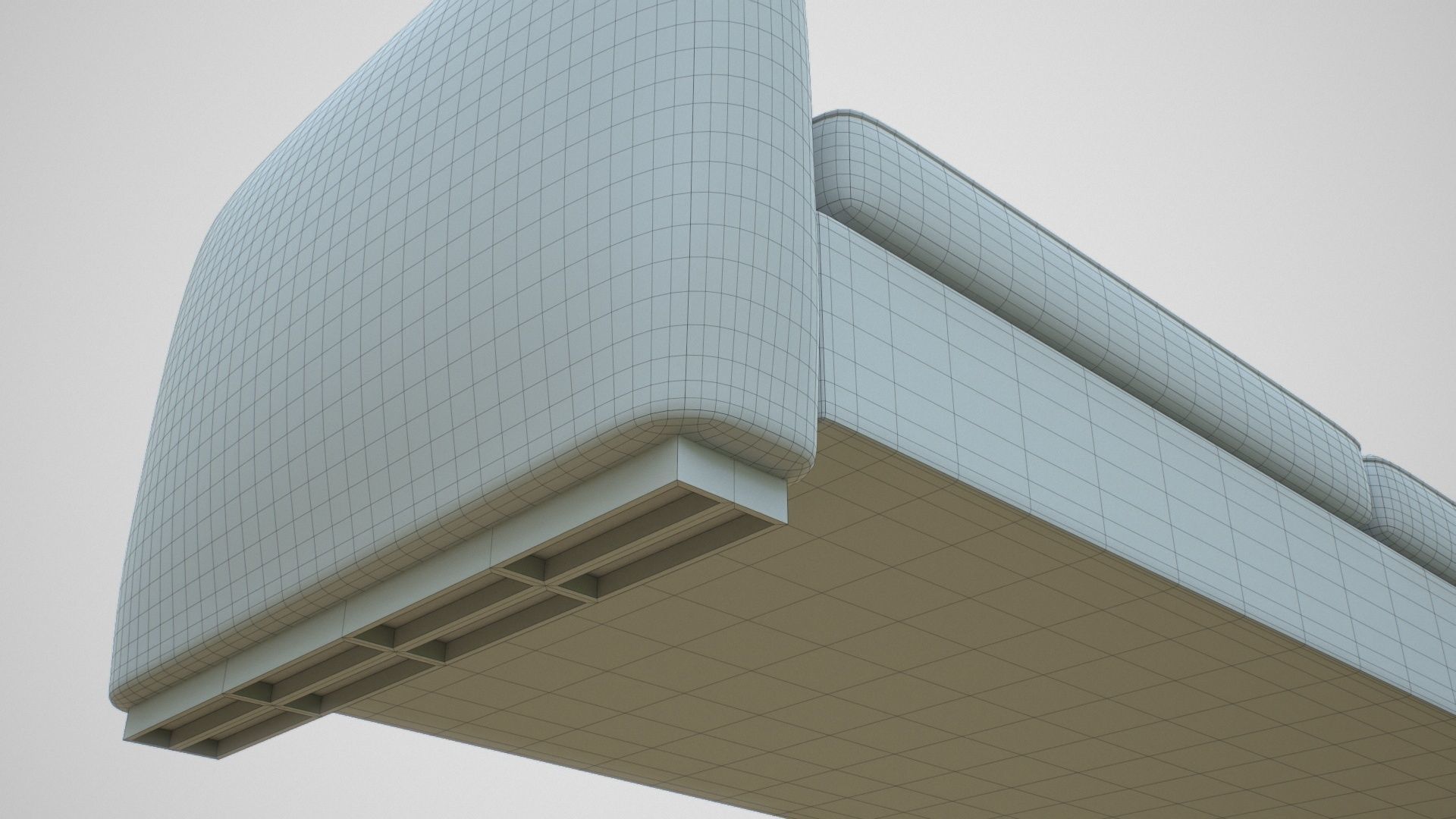 Couch with Pillow Low-poly 3D model_25