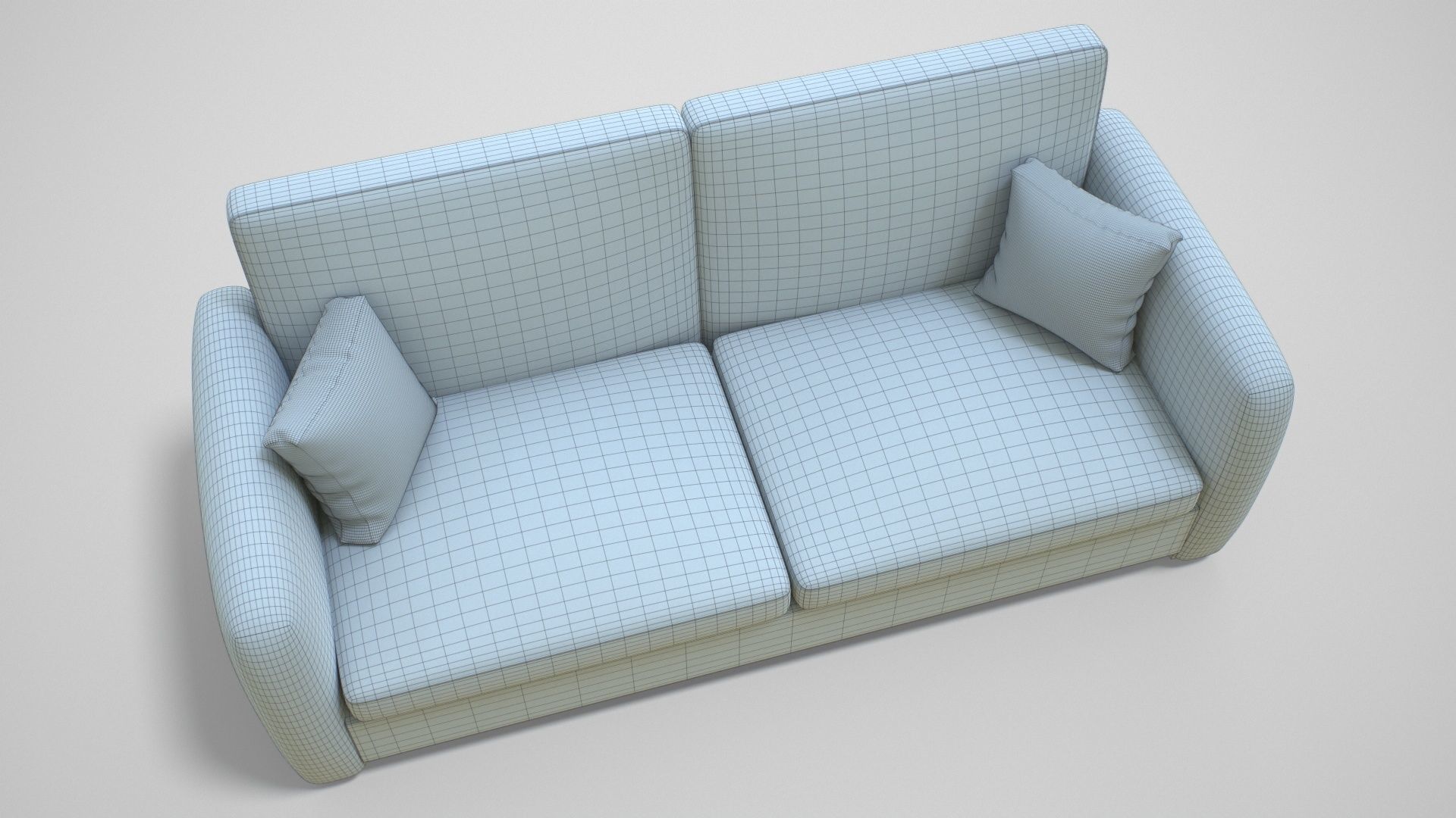 Couch with Pillow Low-poly 3D model_21