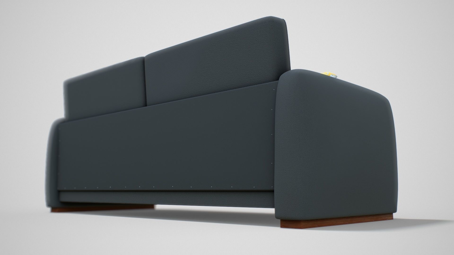 Couch with Pillow Low-poly 3D model_7