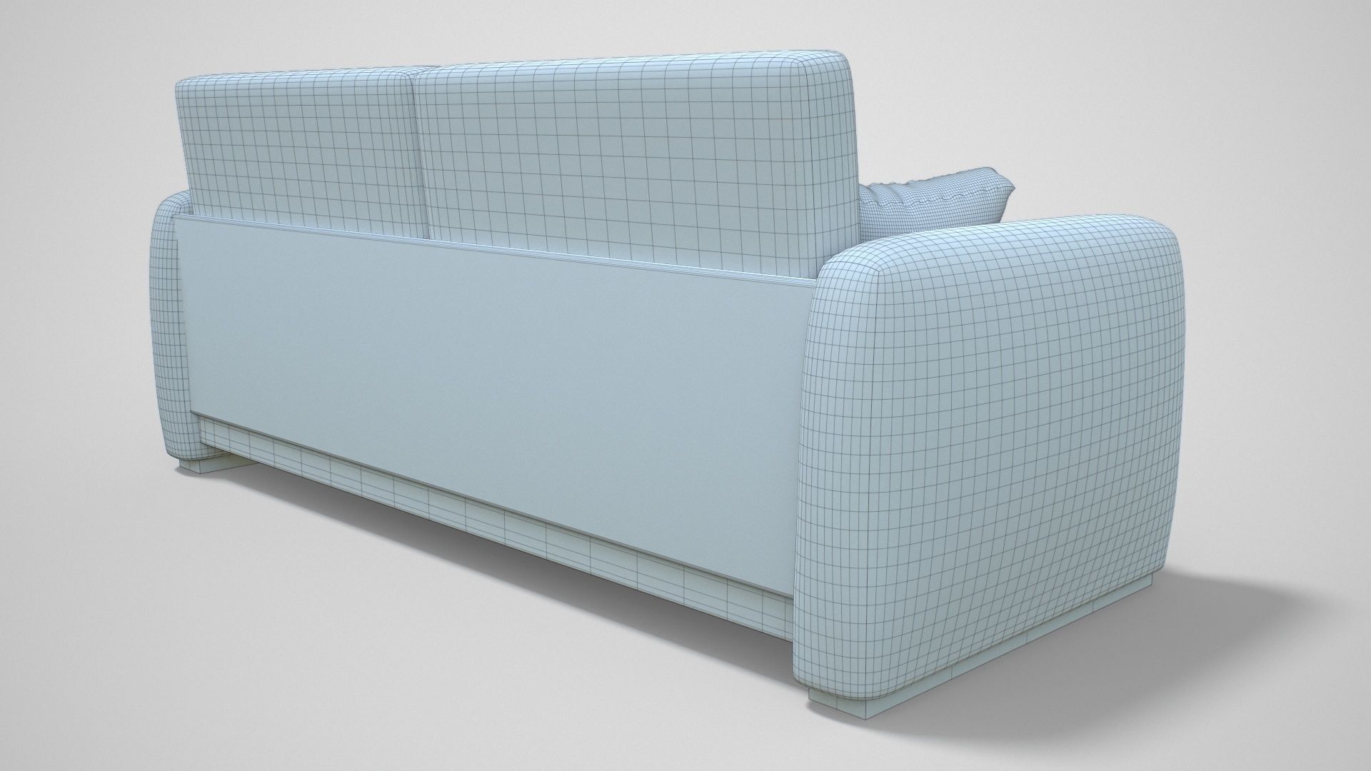 Couch with Pillow Low-poly 3D model_20