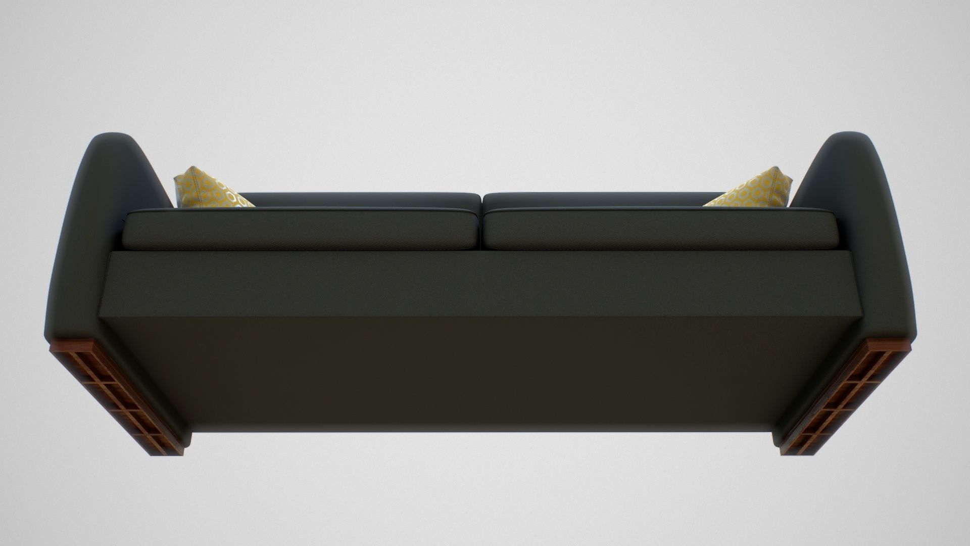 Couch with Pillow Low-poly 3D model_16