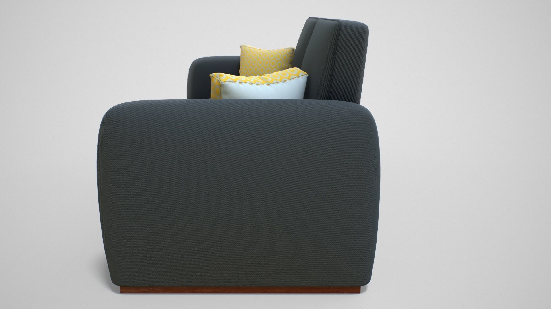 Couch with Pillow Low-poly 3D model_15