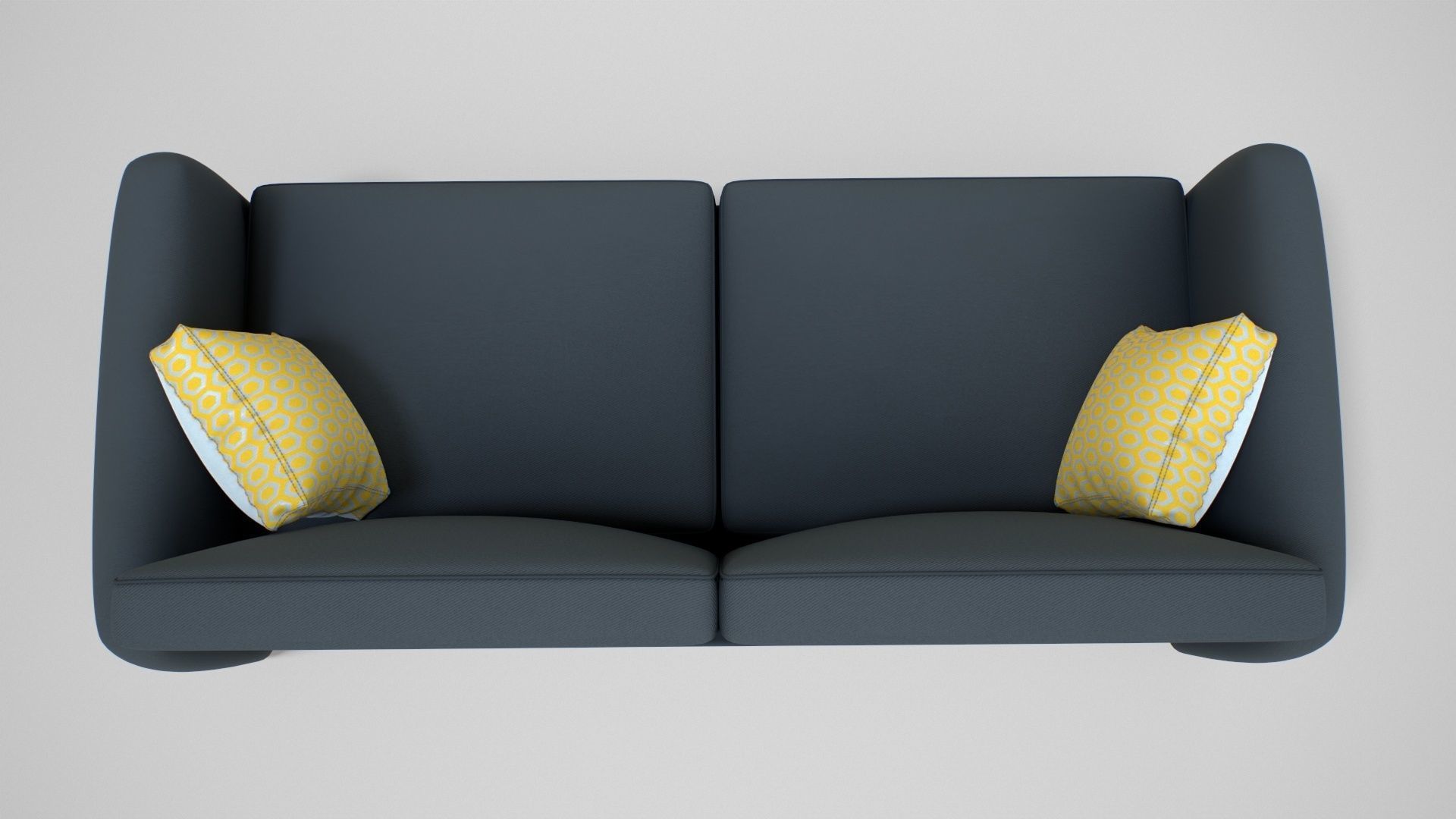 Couch with Pillow Low-poly 3D model_10
