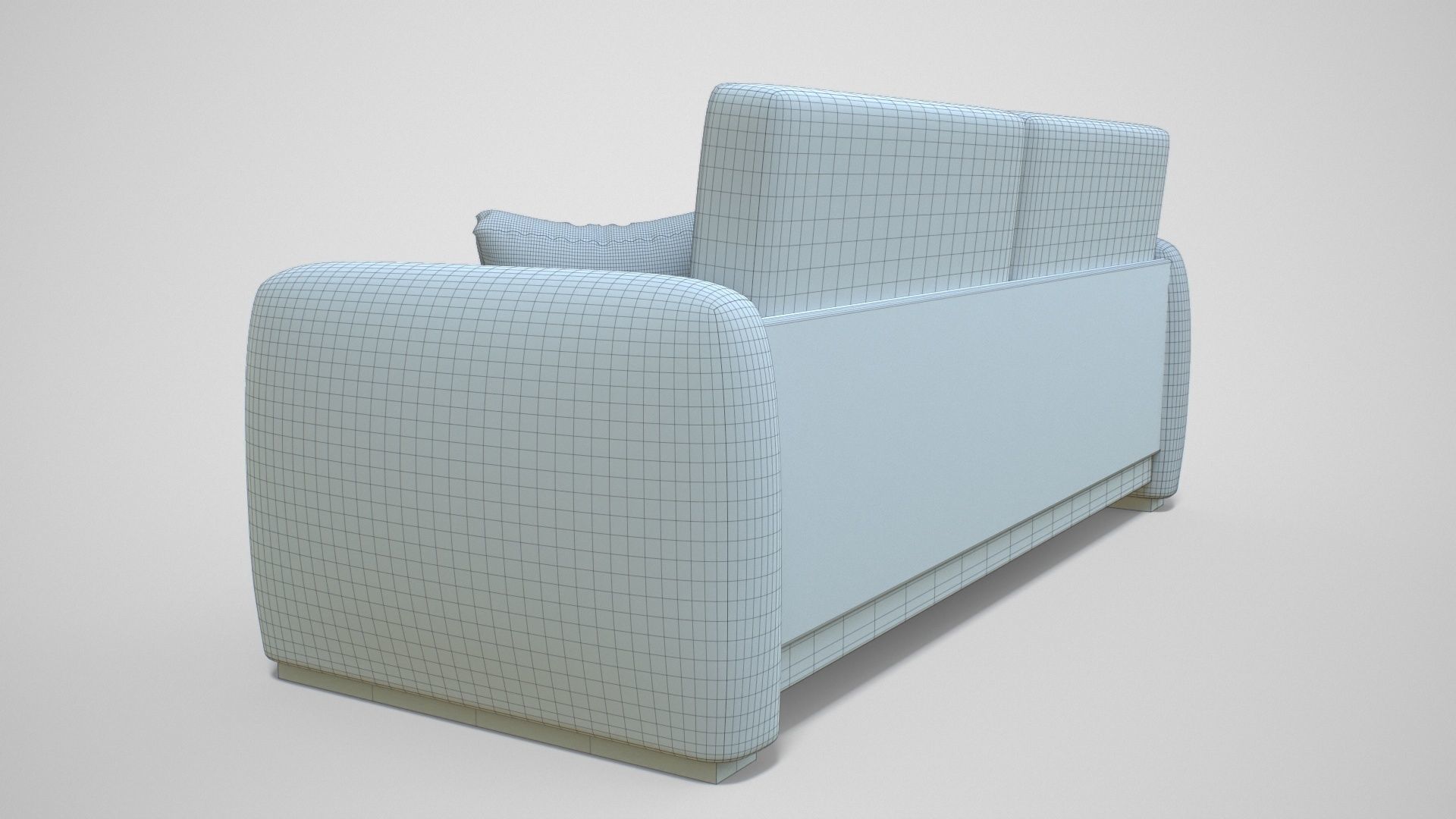 Couch with Pillow Low-poly 3D model_19