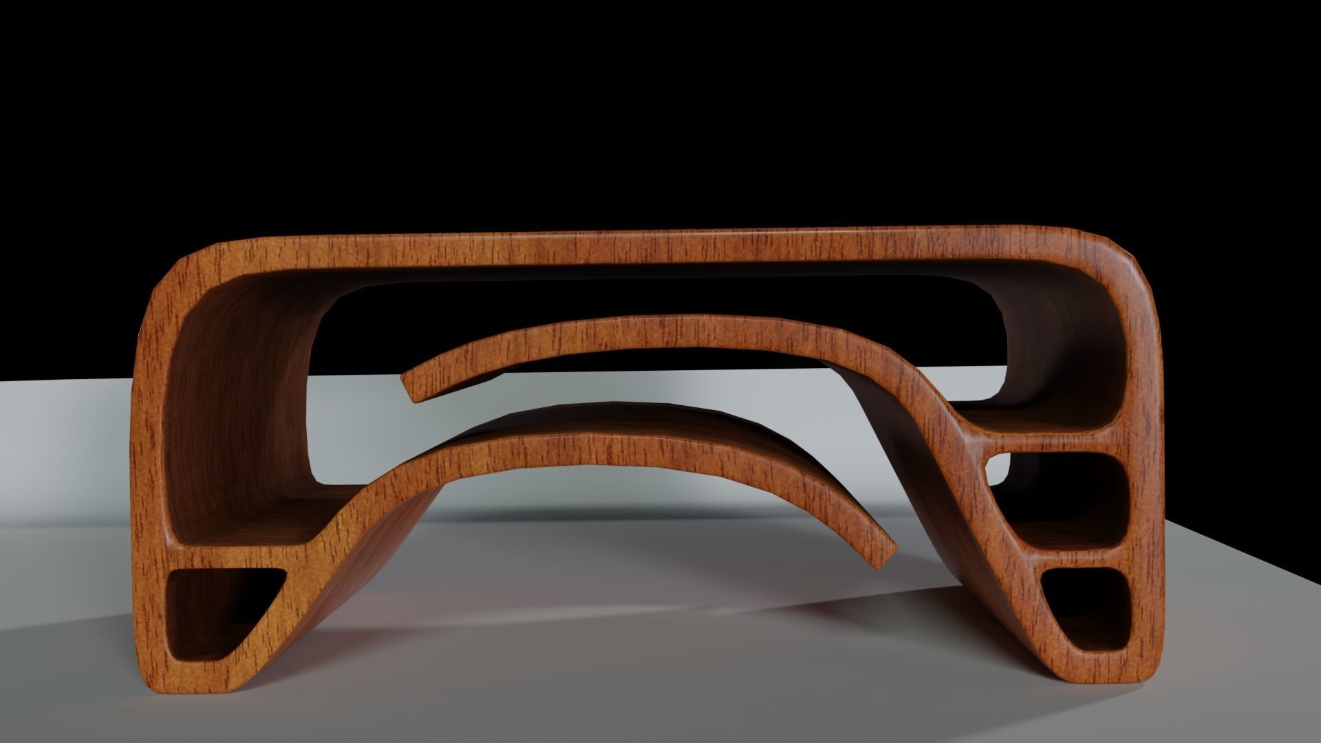 Curved Center Table Low-poly 3D model_2