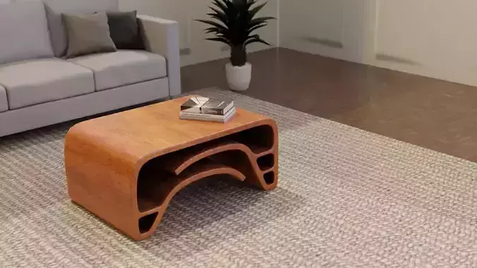 Curved Center Table Low-poly 3D model Curved Center Table Low-poly 3D model