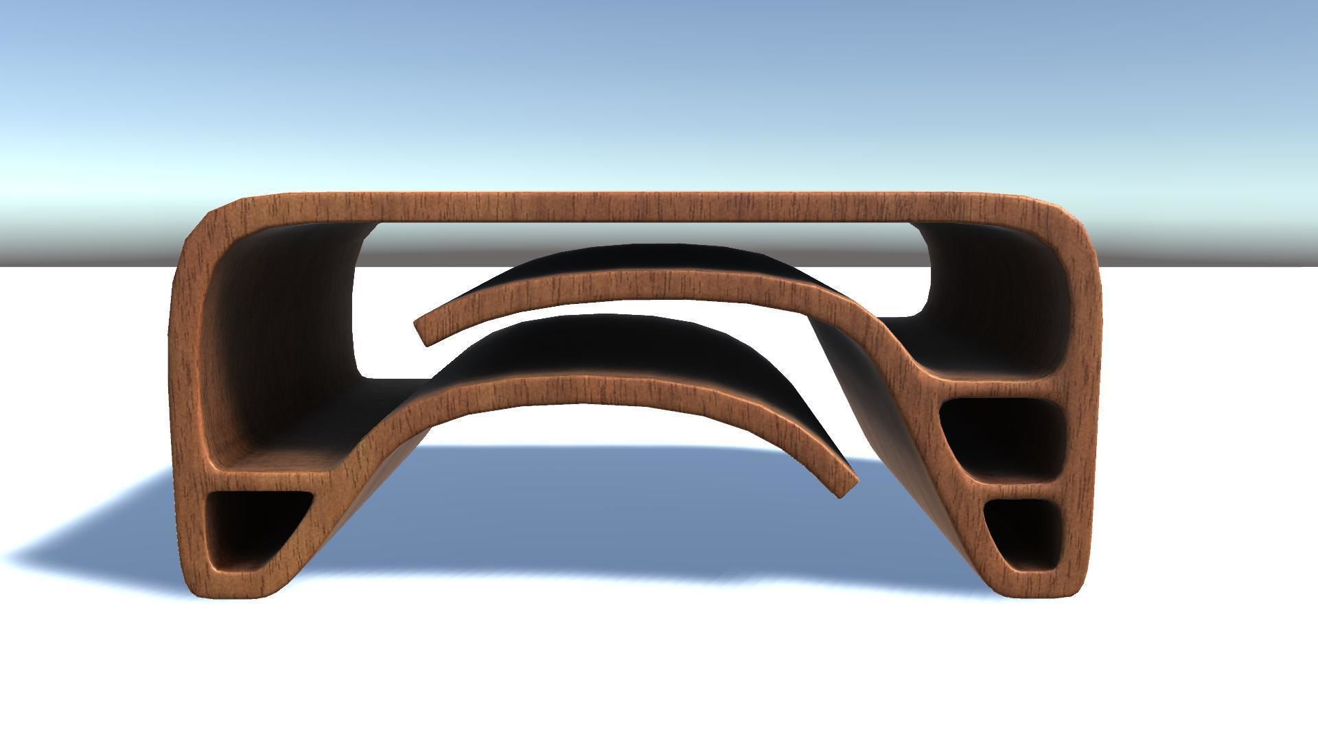 Curved Center Table Low-poly 3D model_4