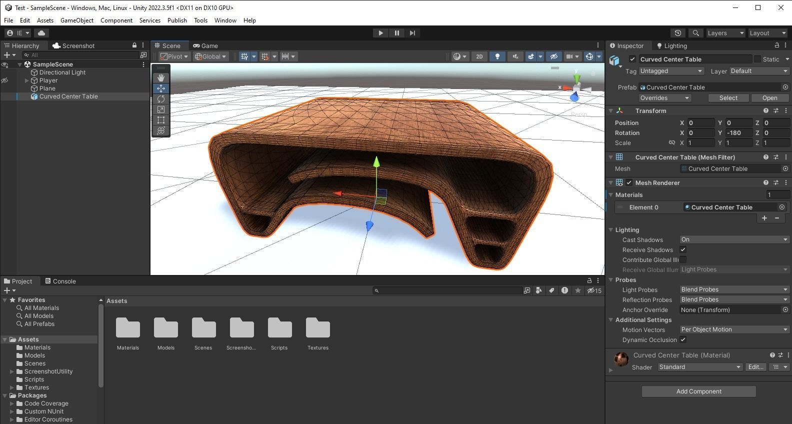 Curved Center Table Low-poly 3D model_12
