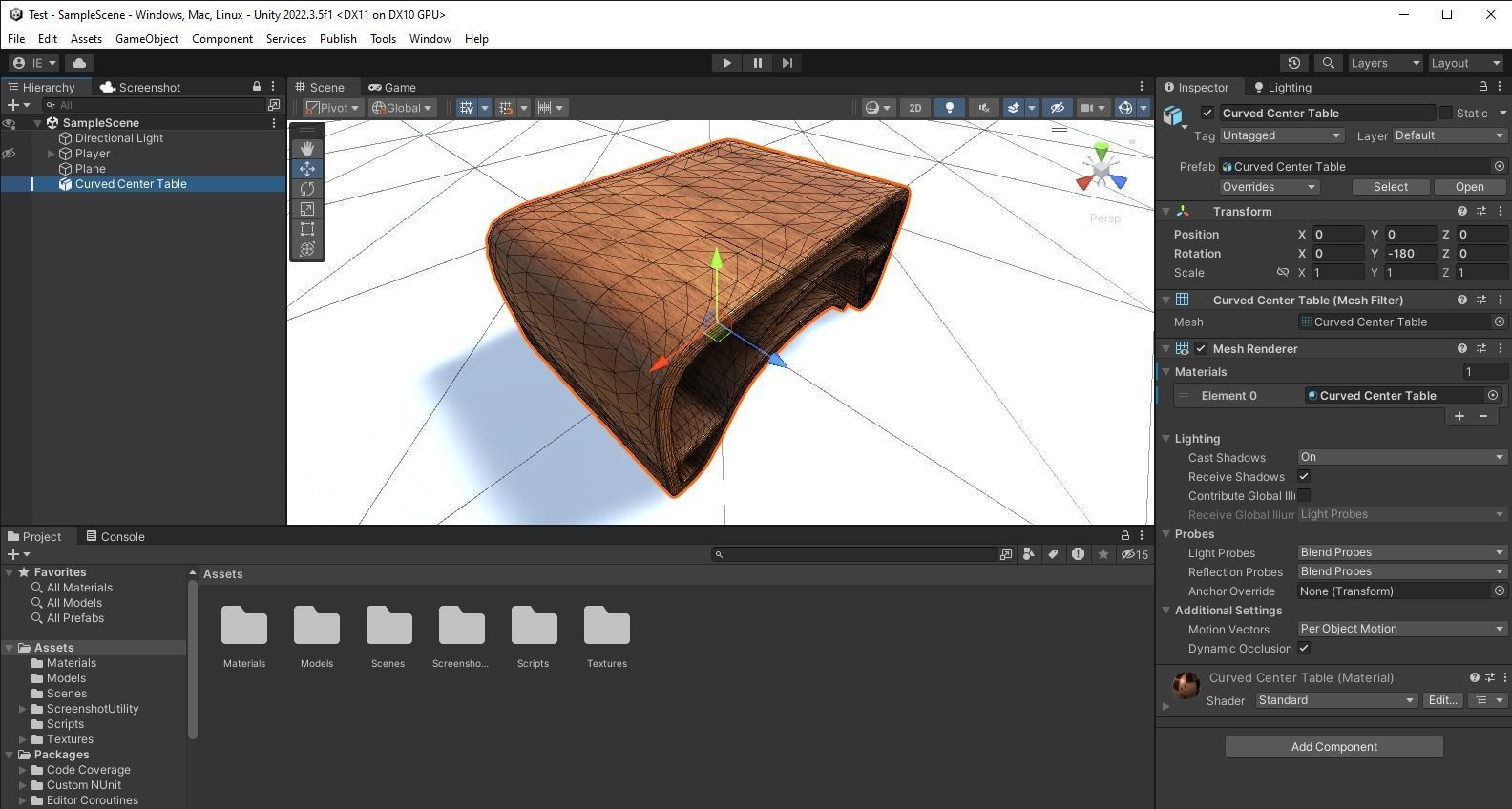 Curved Center Table Low-poly 3D model_11