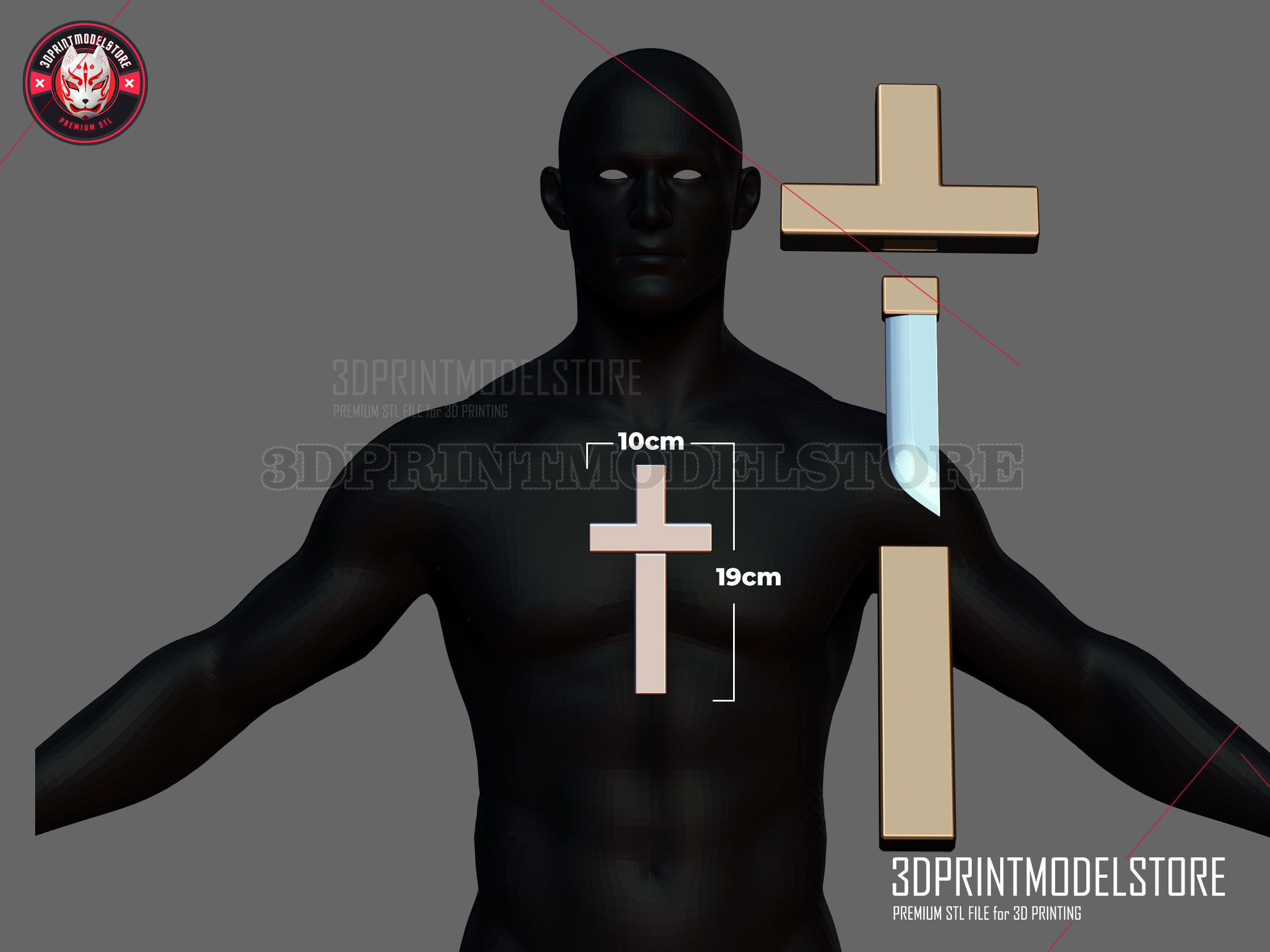 Dracule Mihawk Weapon - One Piece Live Action - Kogatana Knife 3D print model_4