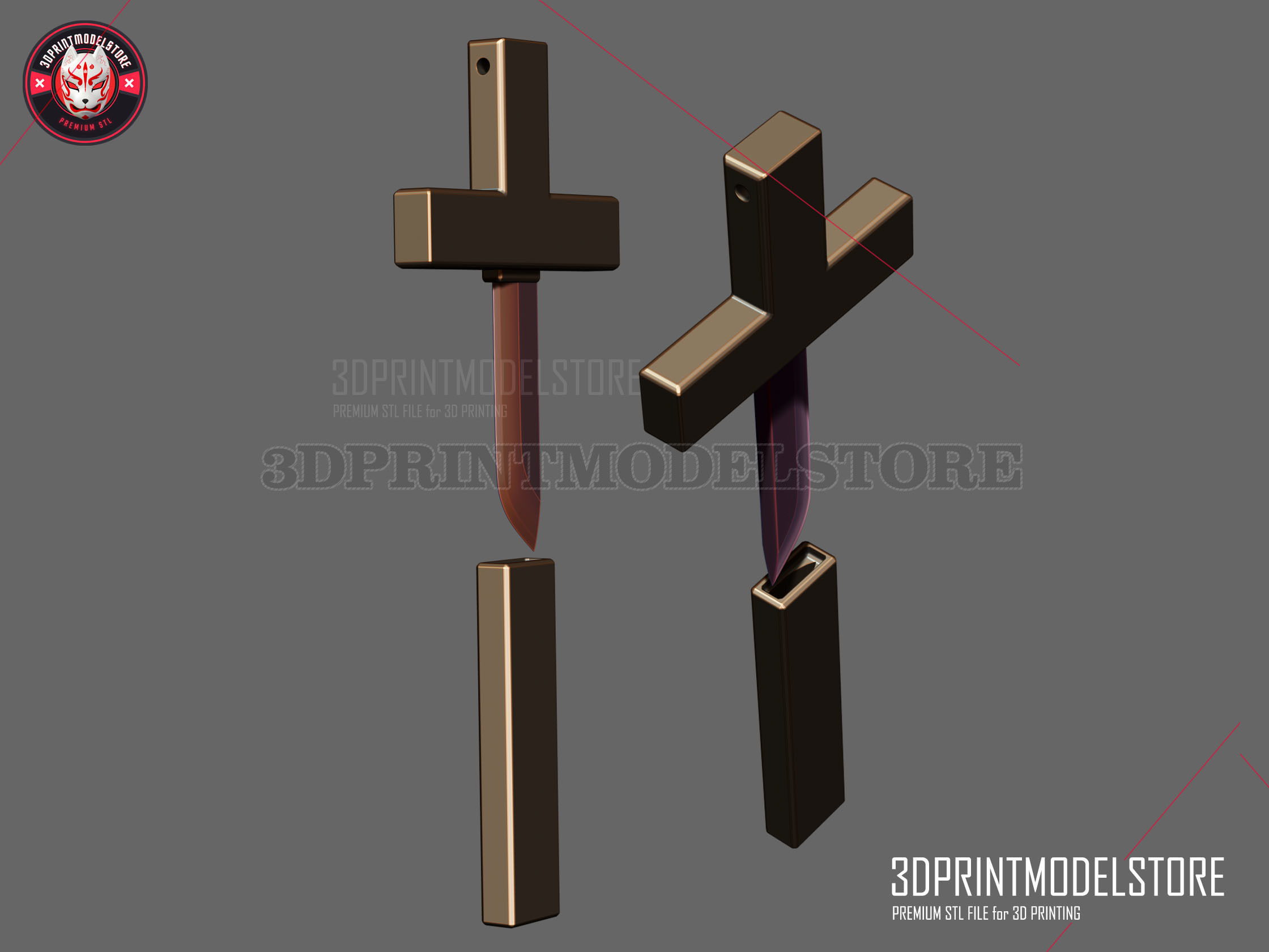 Dracule Mihawk Weapon - One Piece Live Action - Kogatana Knife 3D print model_3