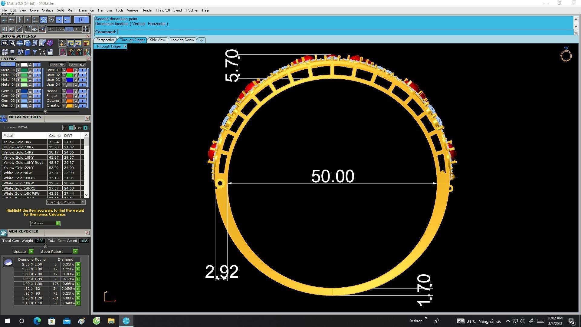 6469 Luxury Oval Ruby Diamond Woman Bangle 3D print model_6