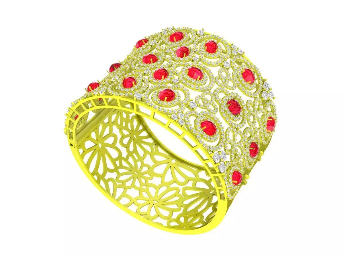 Luxury Wide Band Ruby Ring Jewelry 3D Model 6469 3D print model