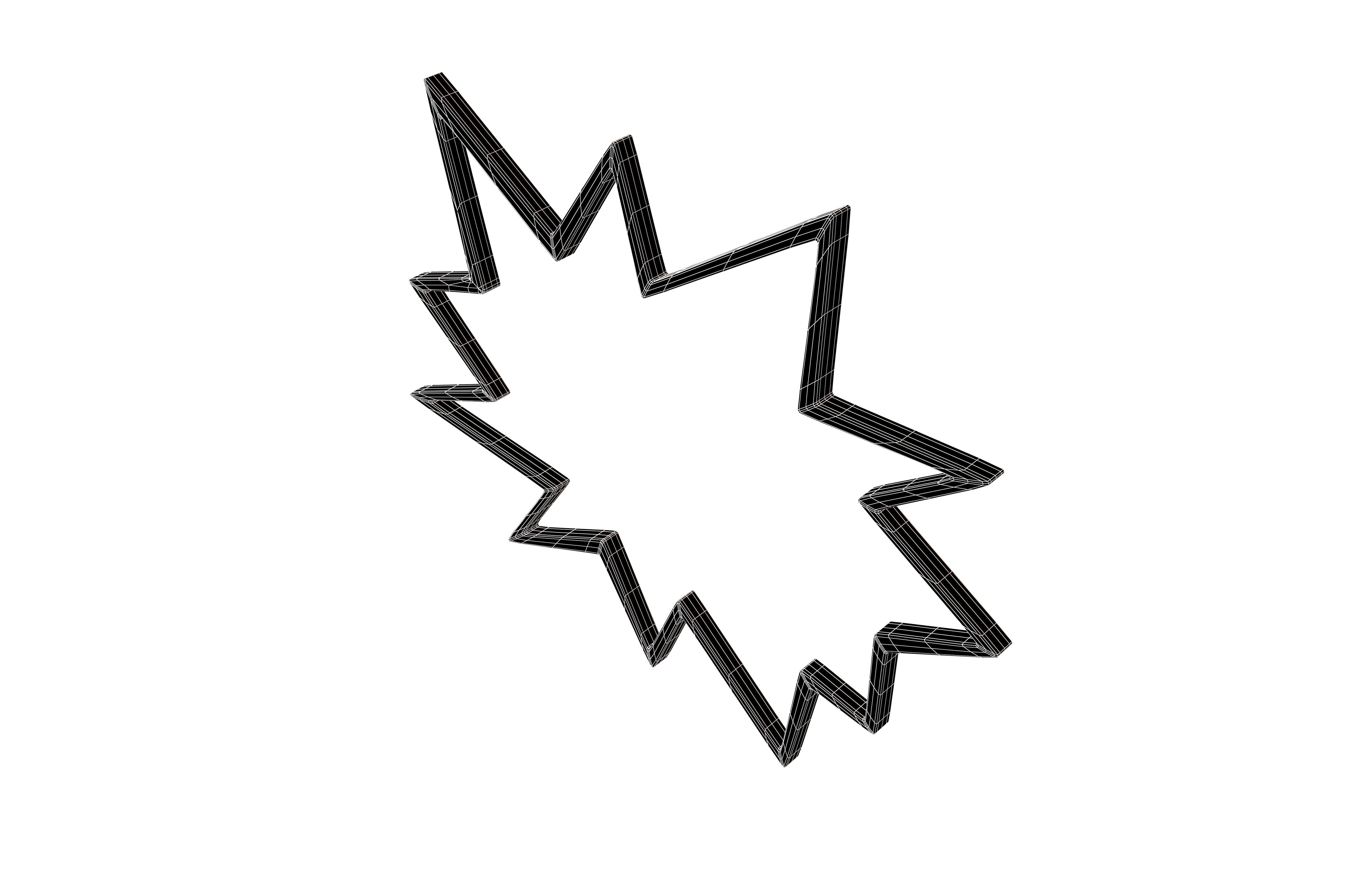 Bursts Symbol V1 001 Low-poly 3D model_6