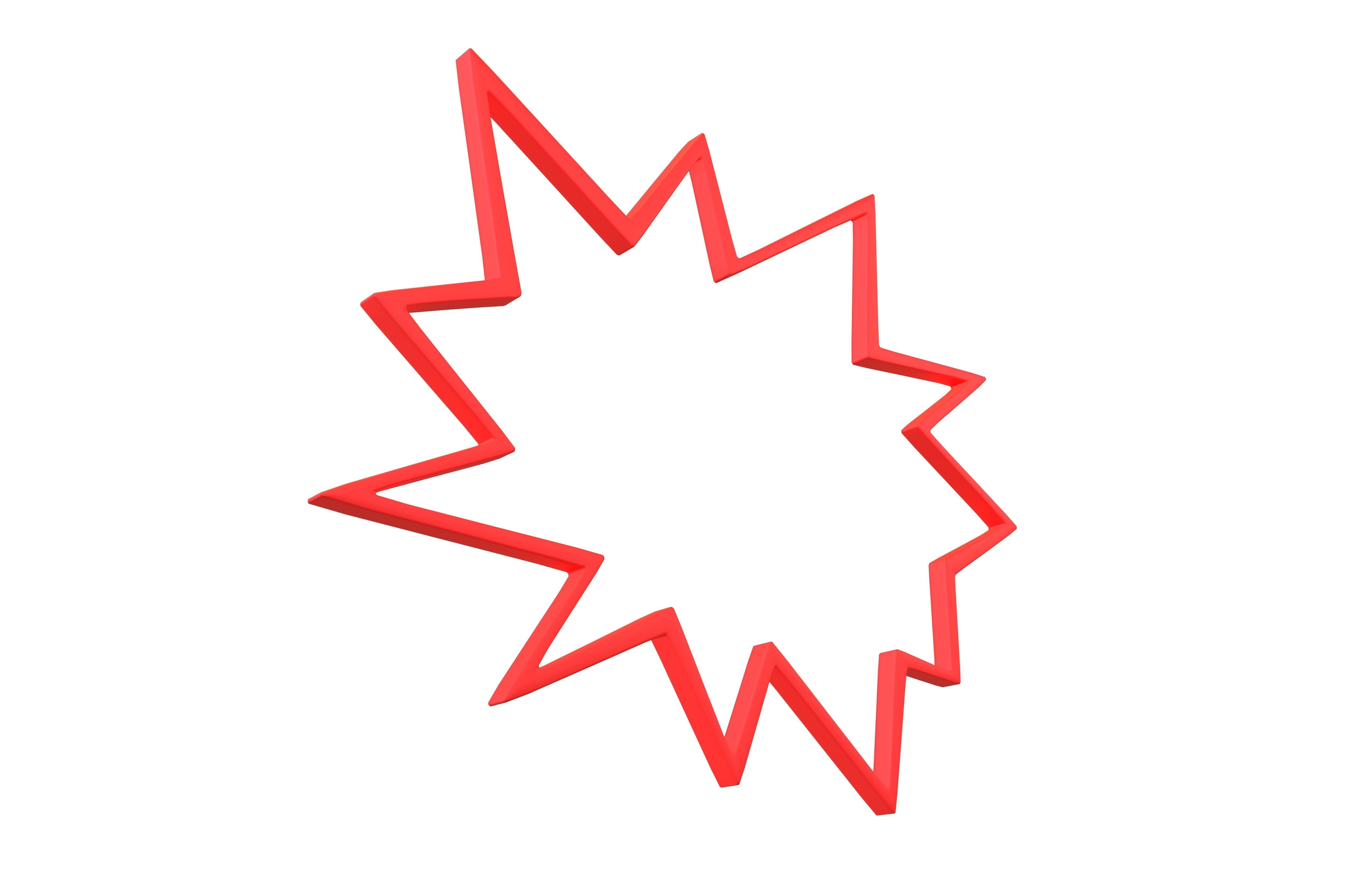 Bursts Symbol V1 001 Low-poly 3D model_2