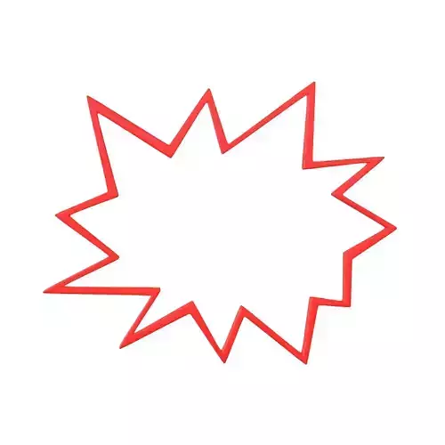 Bursts Symbol V1 001 Low-poly 3D model