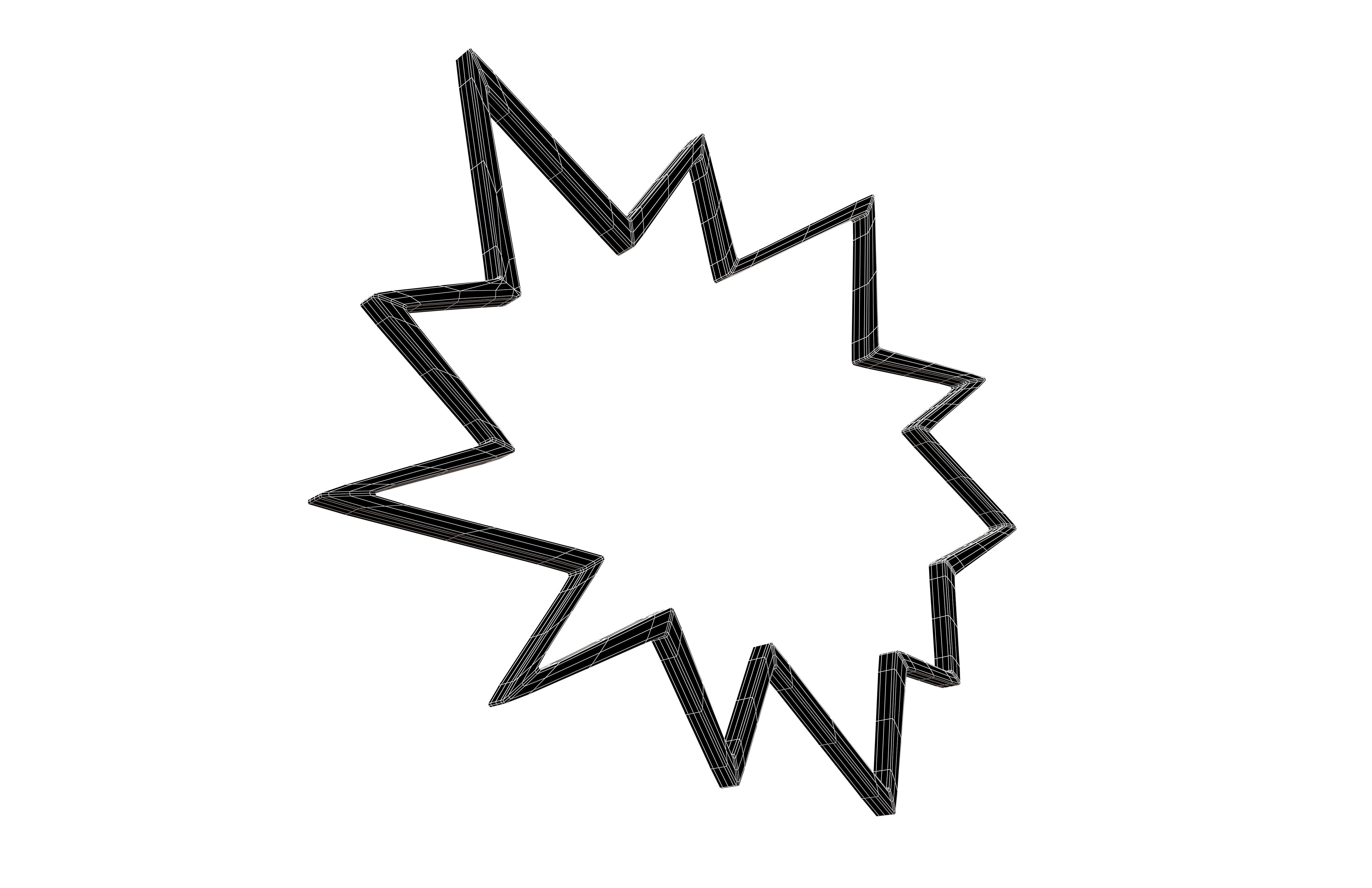 Bursts Symbol V1 001 Low-poly 3D model_7