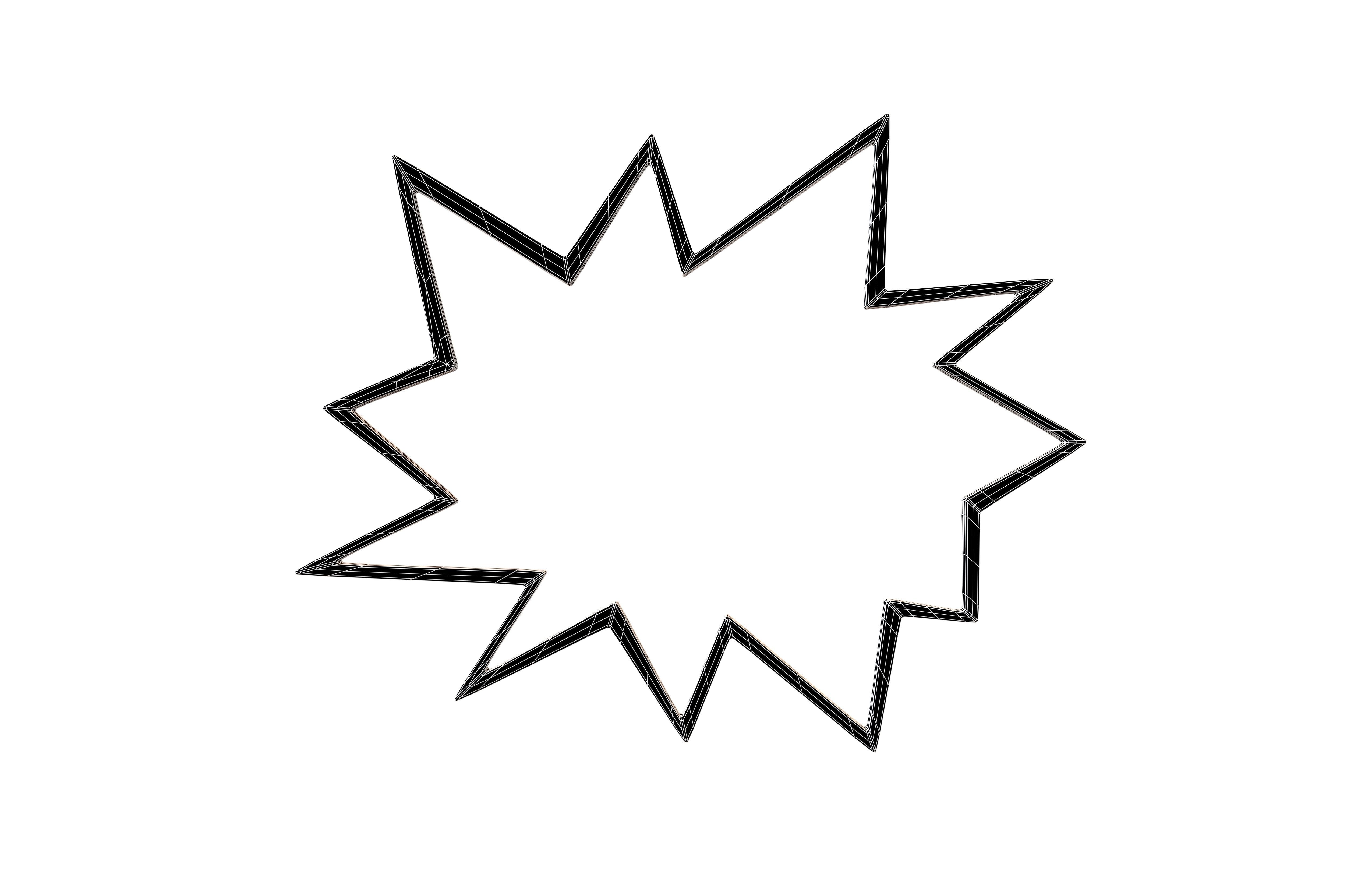 Bursts Symbol V1 001 Low-poly 3D model_4
