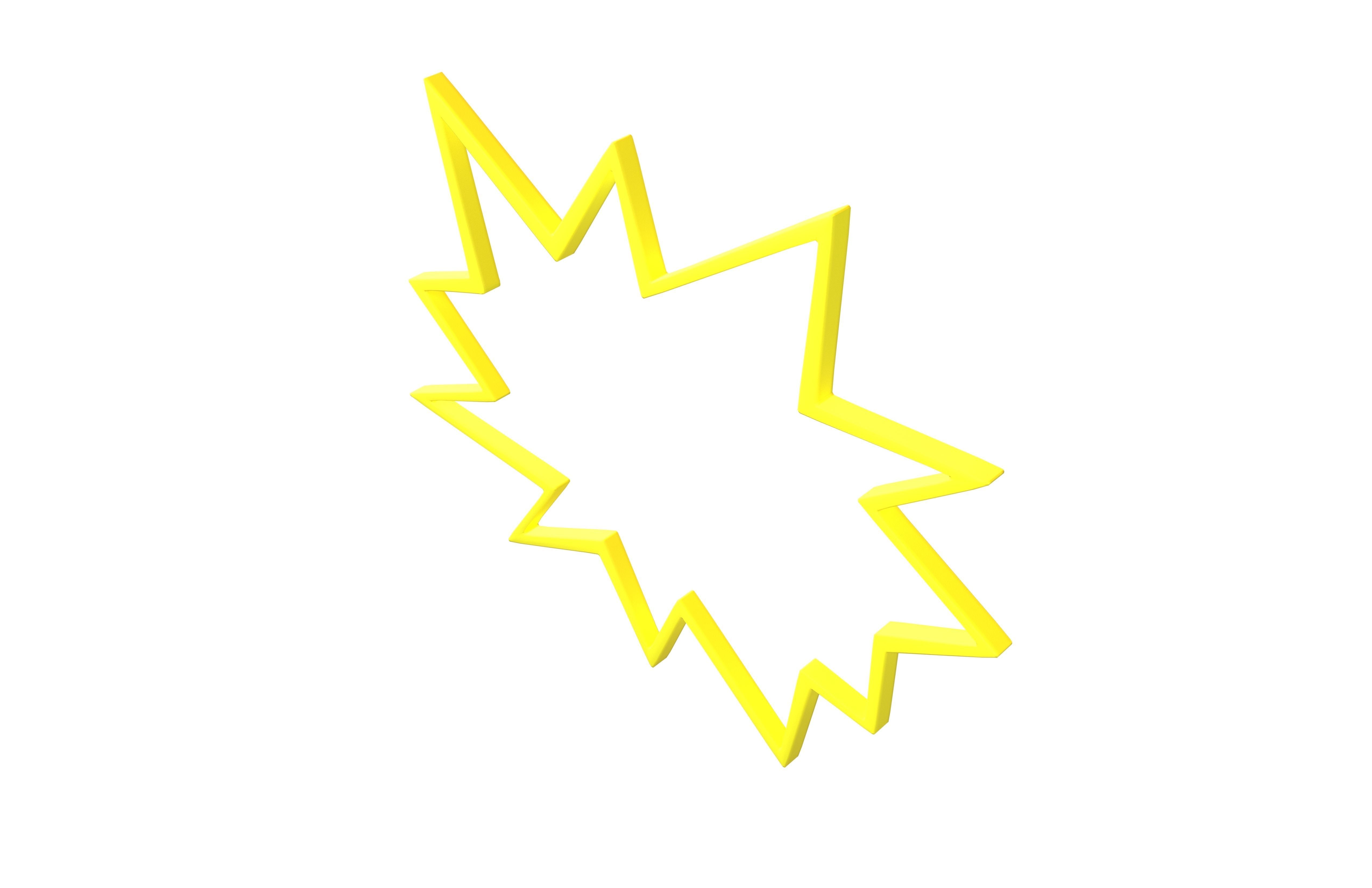 Bursts Symbol V1 002 Low-poly 3D model_1