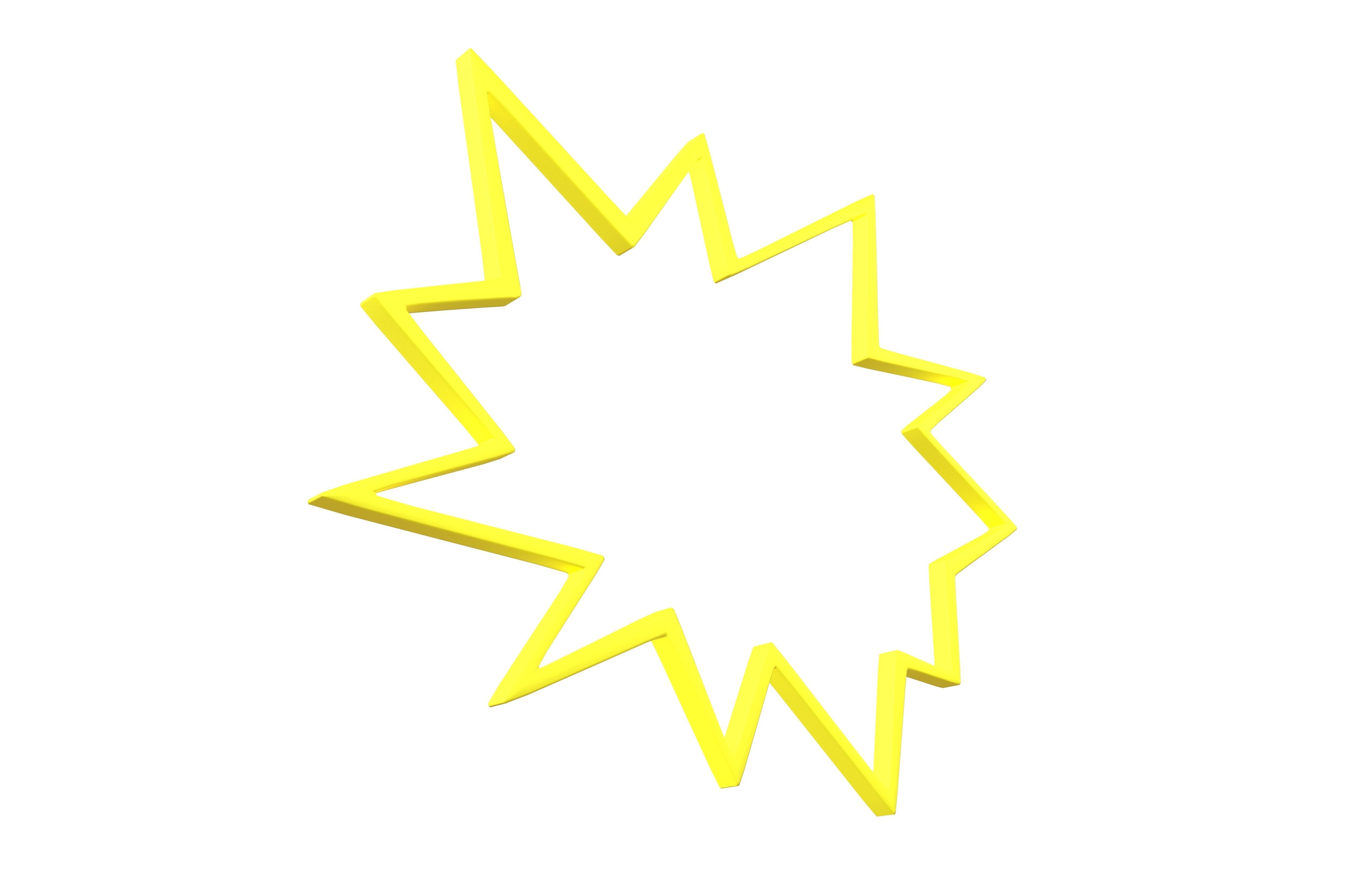 Bursts Symbol V1 002 Low-poly 3D model_2