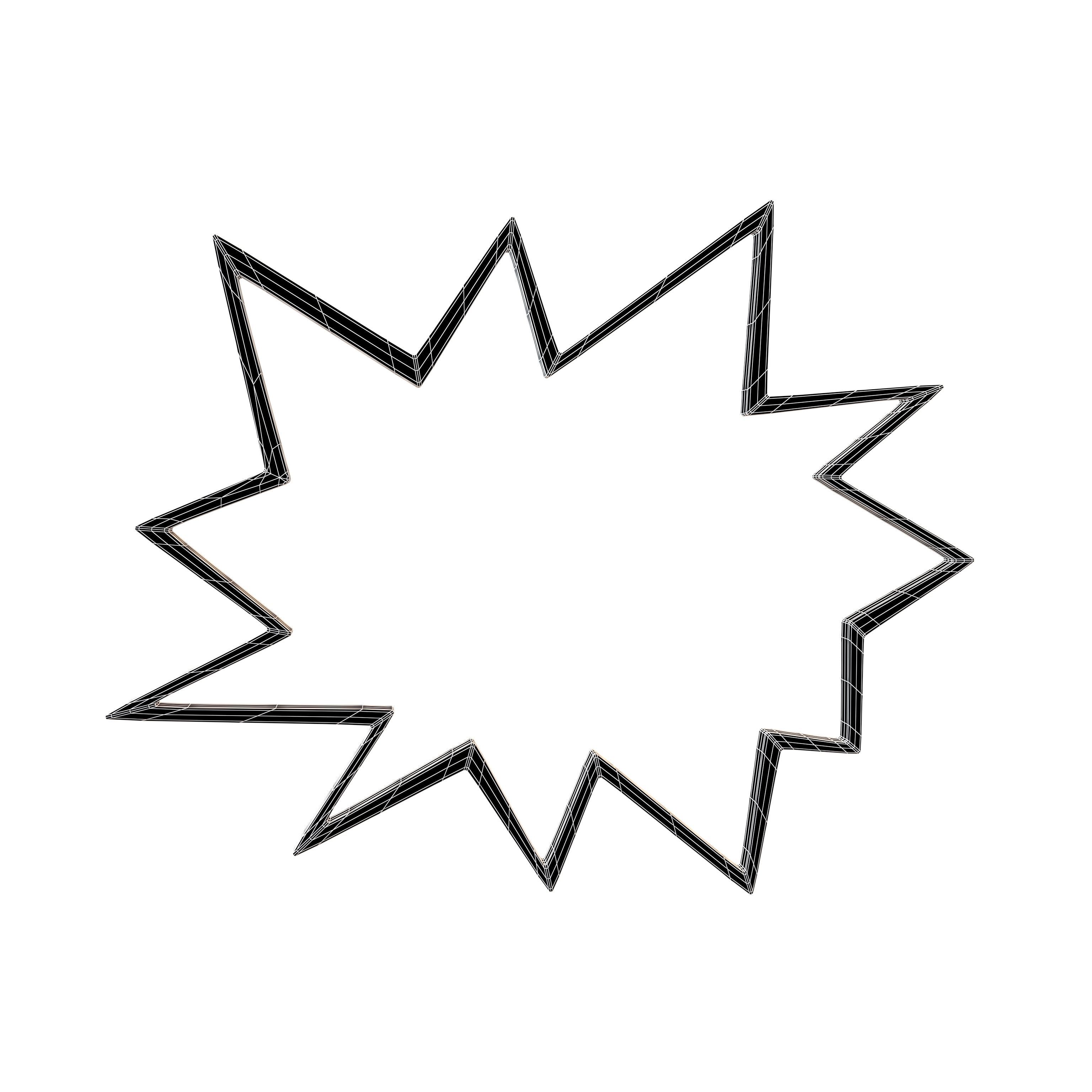 Bursts Symbol V1 002 Low-poly 3D model_5