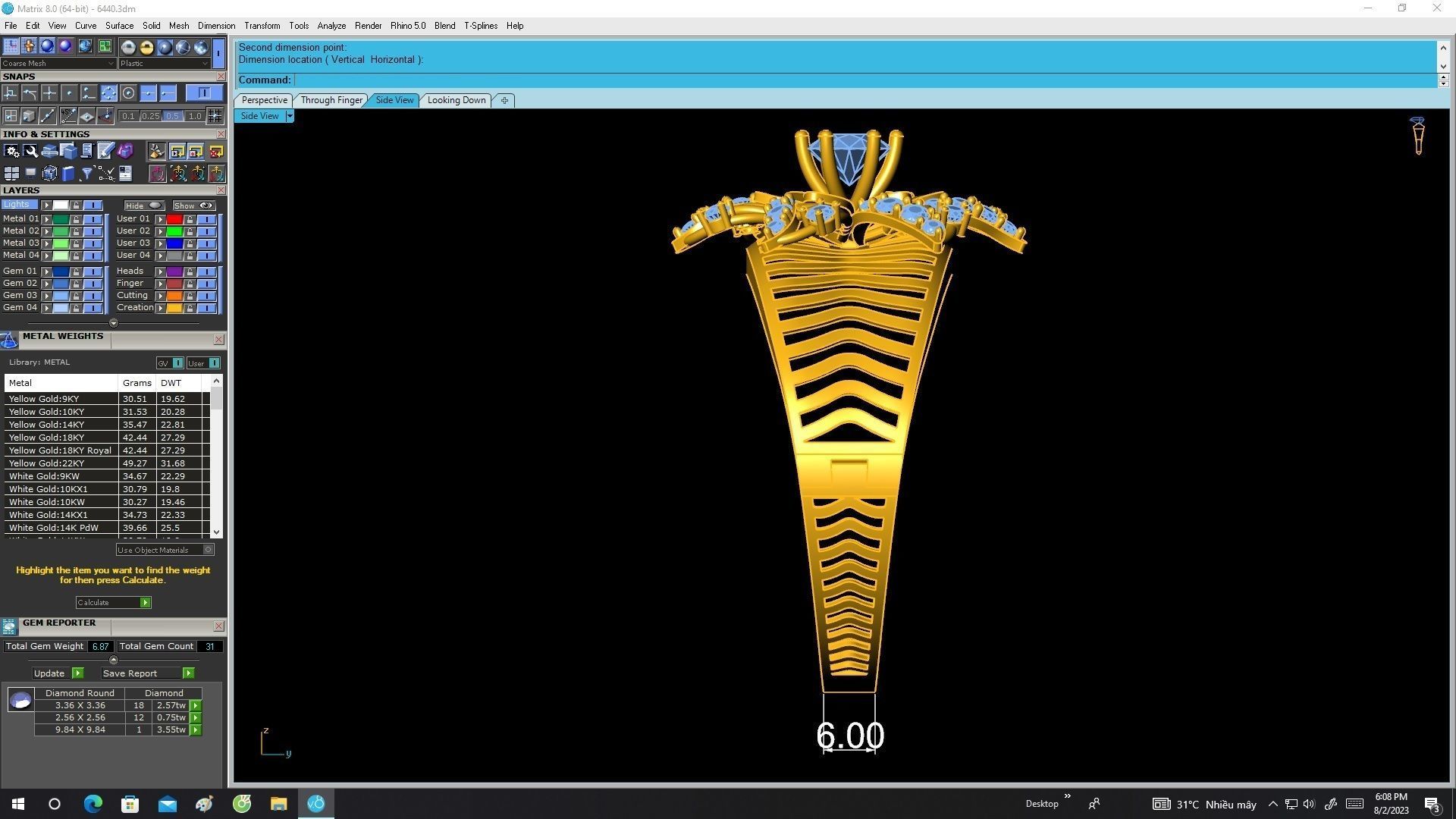 6440 luxury Flower diamond bangle 3D print model_7