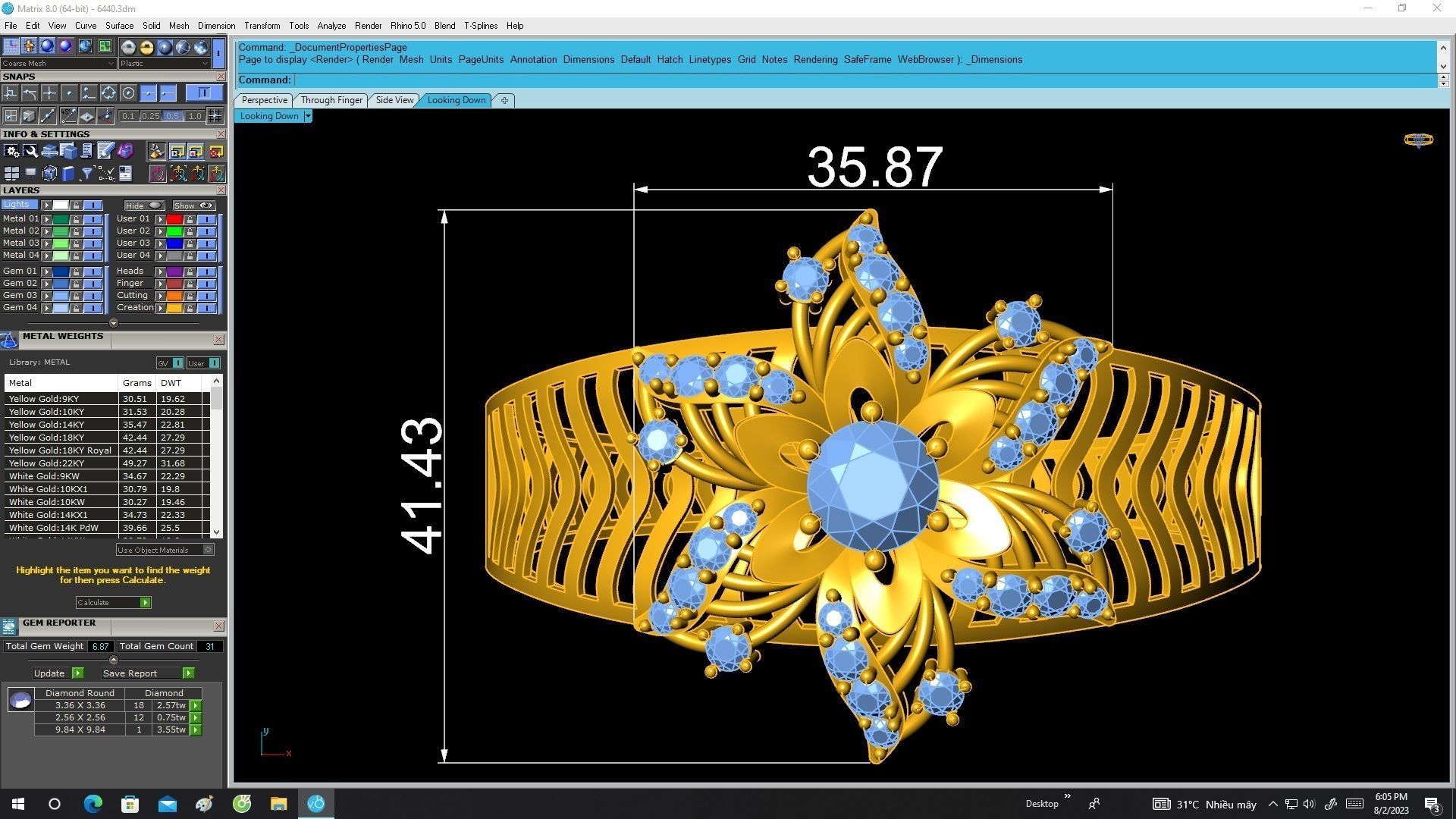 6440 luxury Flower diamond bangle 3D print model_5