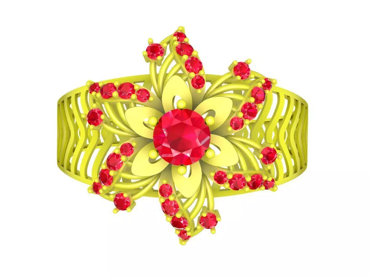 6440 luxury Flower diamond bangle 3D print model_0