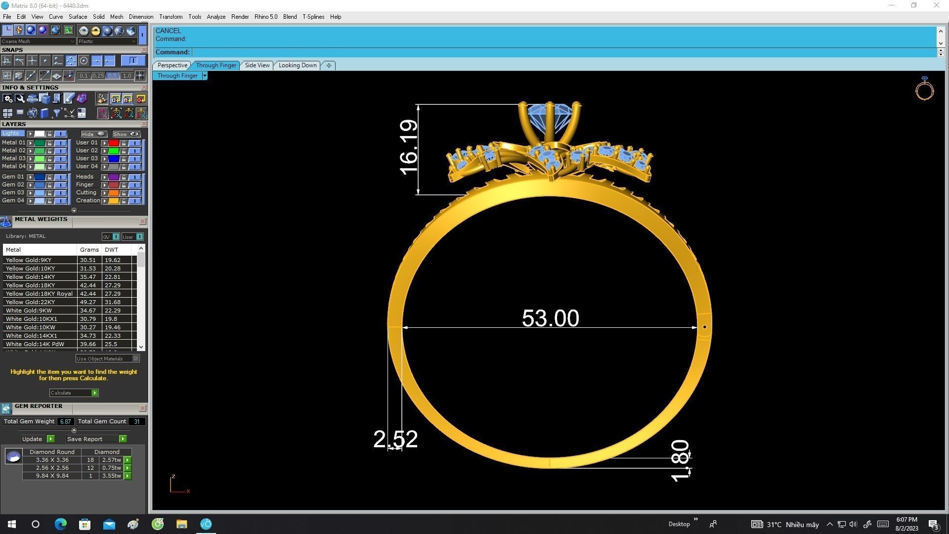 6440 luxury Flower diamond bangle 3D print model_6