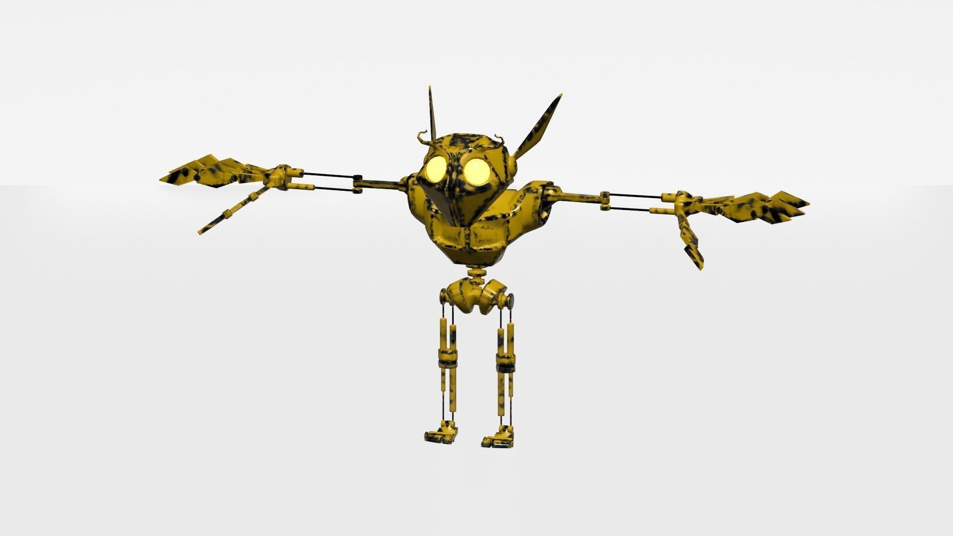 Friendly Robot Low-poly 3D model_16