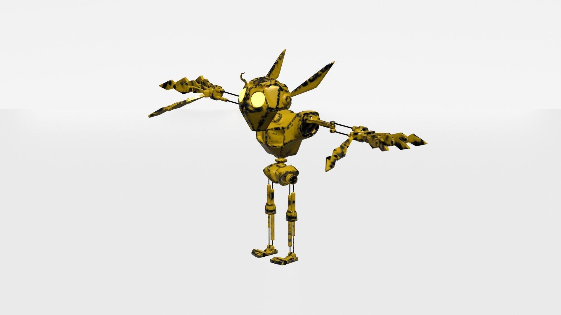 Friendly Robot Low-poly 3D model_19
