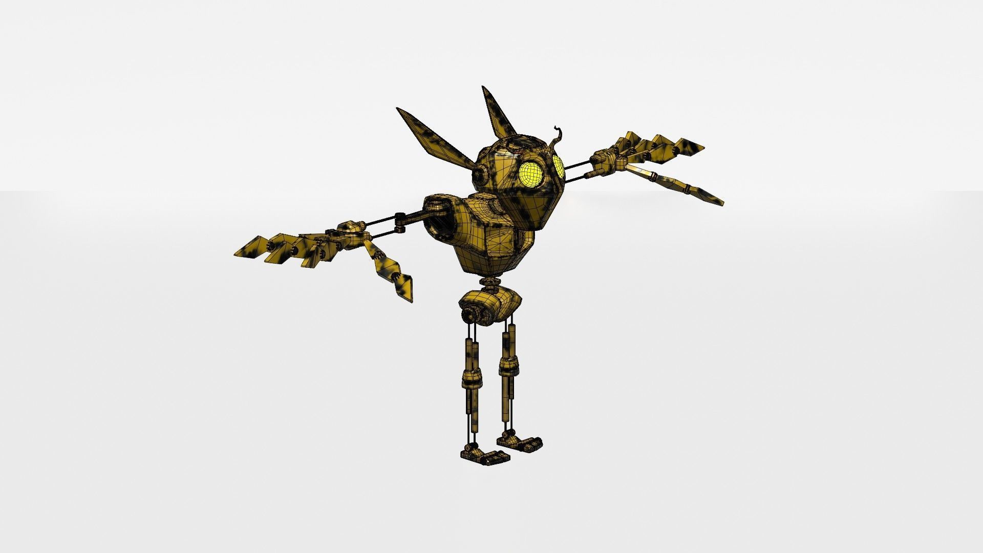 Friendly Robot Low-poly 3D model_34