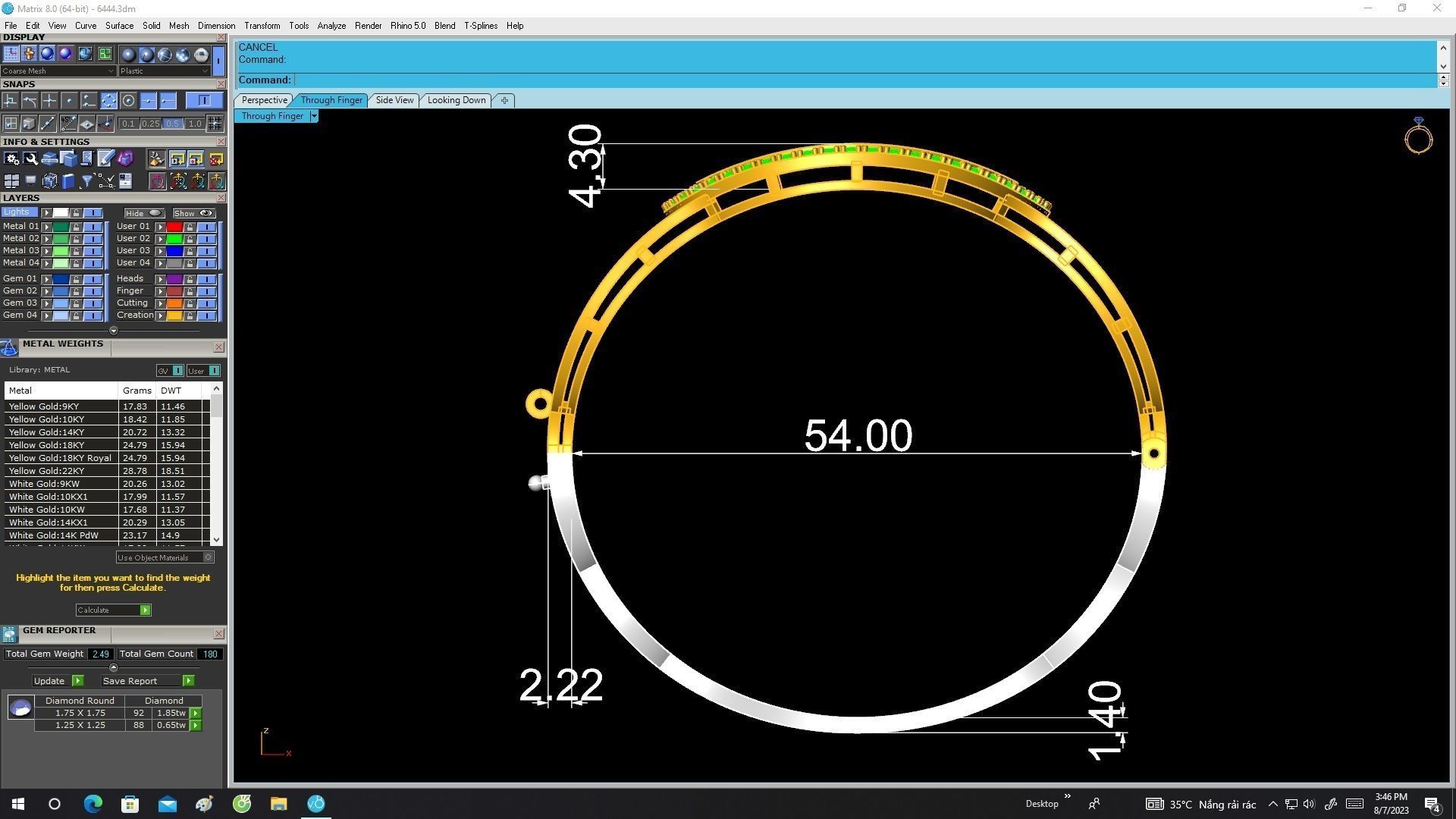 6444 fashion diamond bangle 3D print model_6