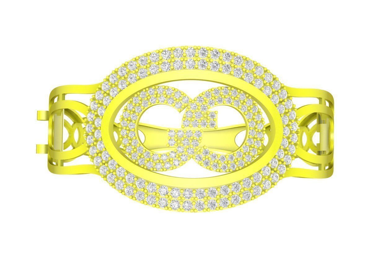 6444 fashion diamond bangle 3D print model_1