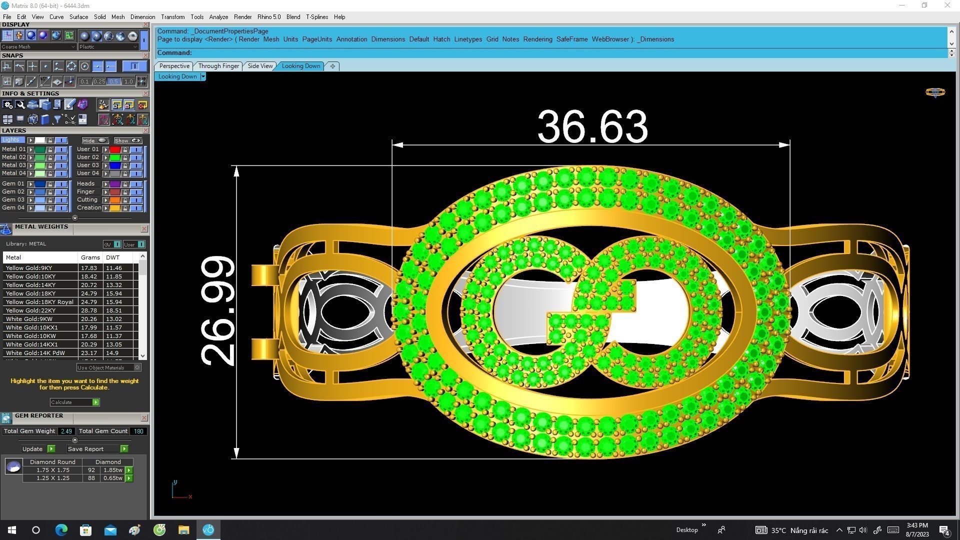 6444 fashion diamond bangle 3D print model_5