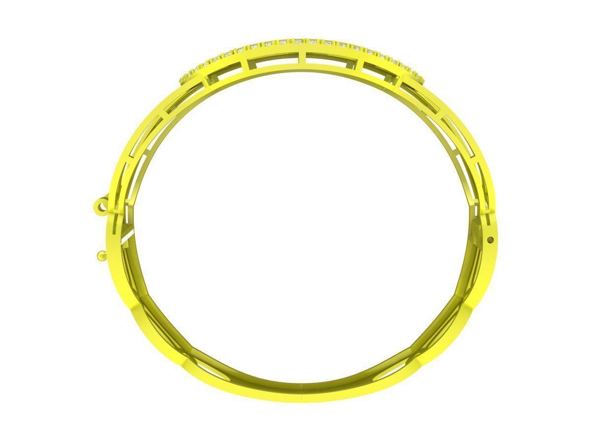 6444 fashion diamond bangle 3D print model_2