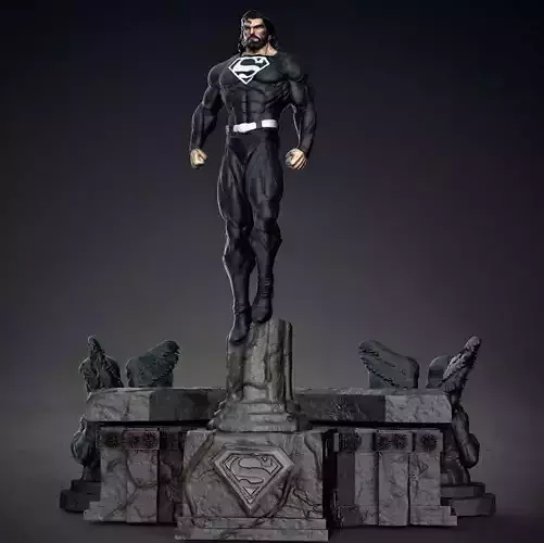 Black Superman 3D Model Ready to Print STL 3D print model
