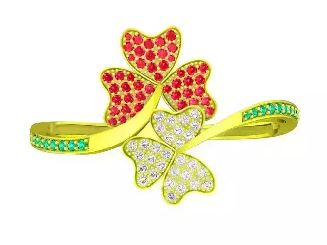6448 clover  diamond bangle