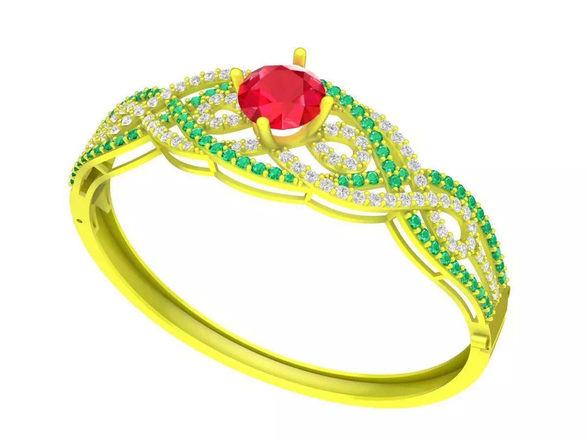6450 chinese diamond bangle 3D print model_0