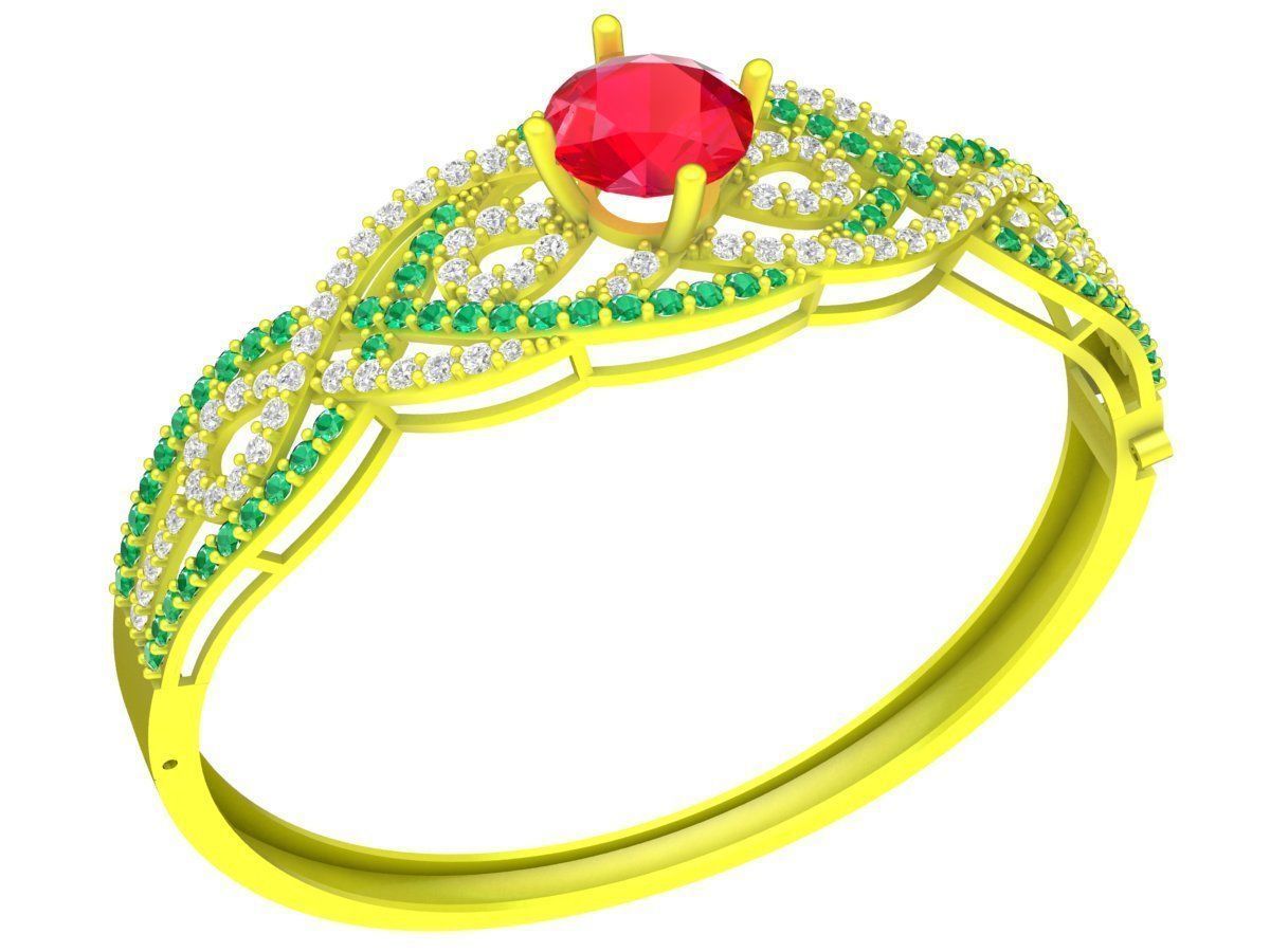 6450 chinese diamond bangle 3D print model_4