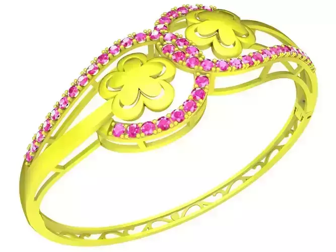 6455 Flower Diamond Bangle
